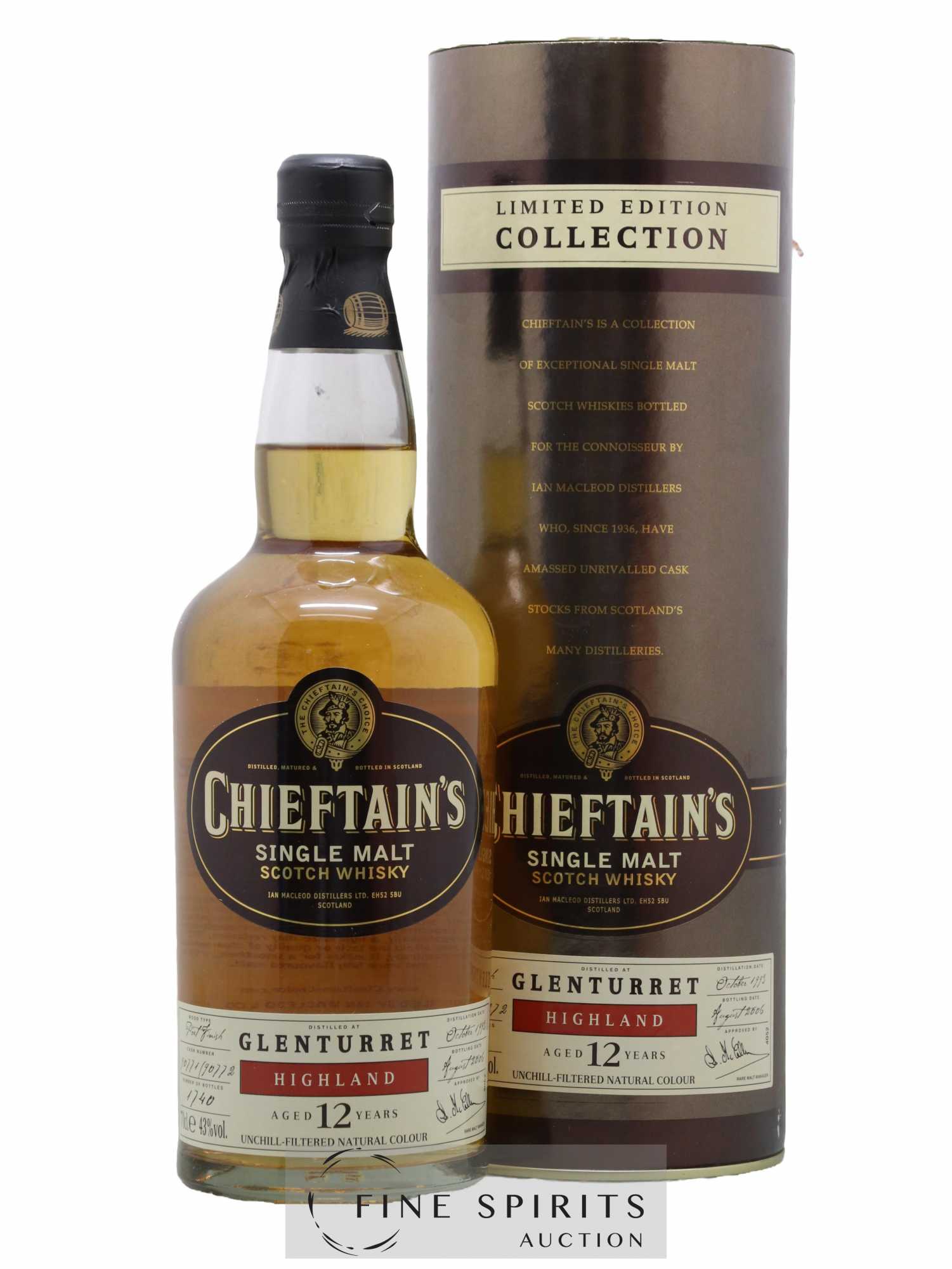 Glenturret 12 years 1993 Ian Macleod Casks 90771-2 - One of 1740 - bottled 2006 Chieftain's Choice