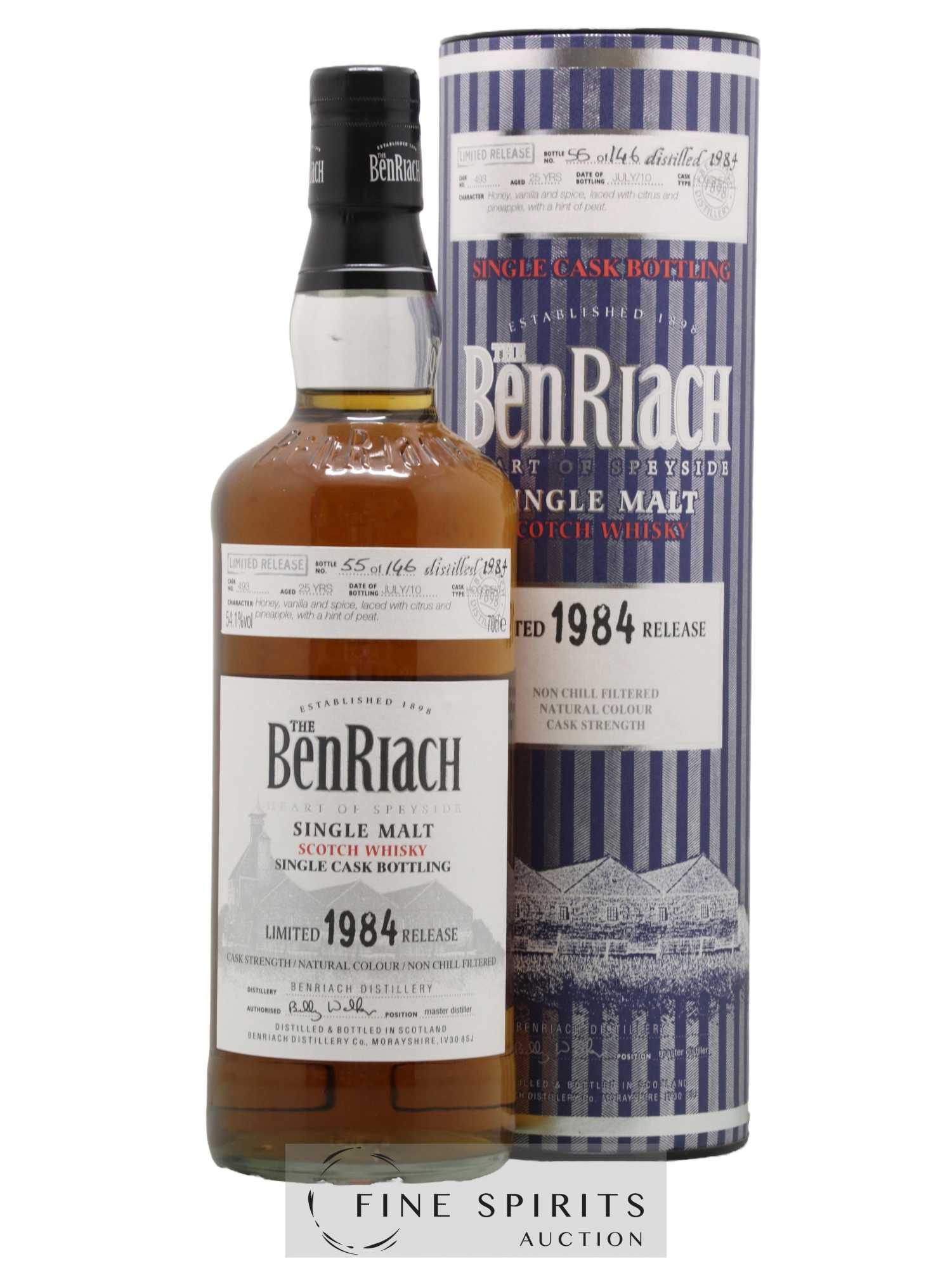 Benriach 25 years 1984 Of. Cask n°493 - One of 146 bottled 2010 Limited Release