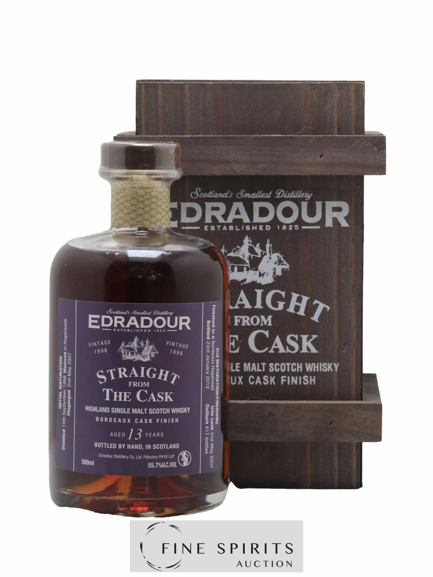 Edradour 13 years 1998 Of. Bordeaux Finish One of 417 - bottled 2012 Straight from the Cask