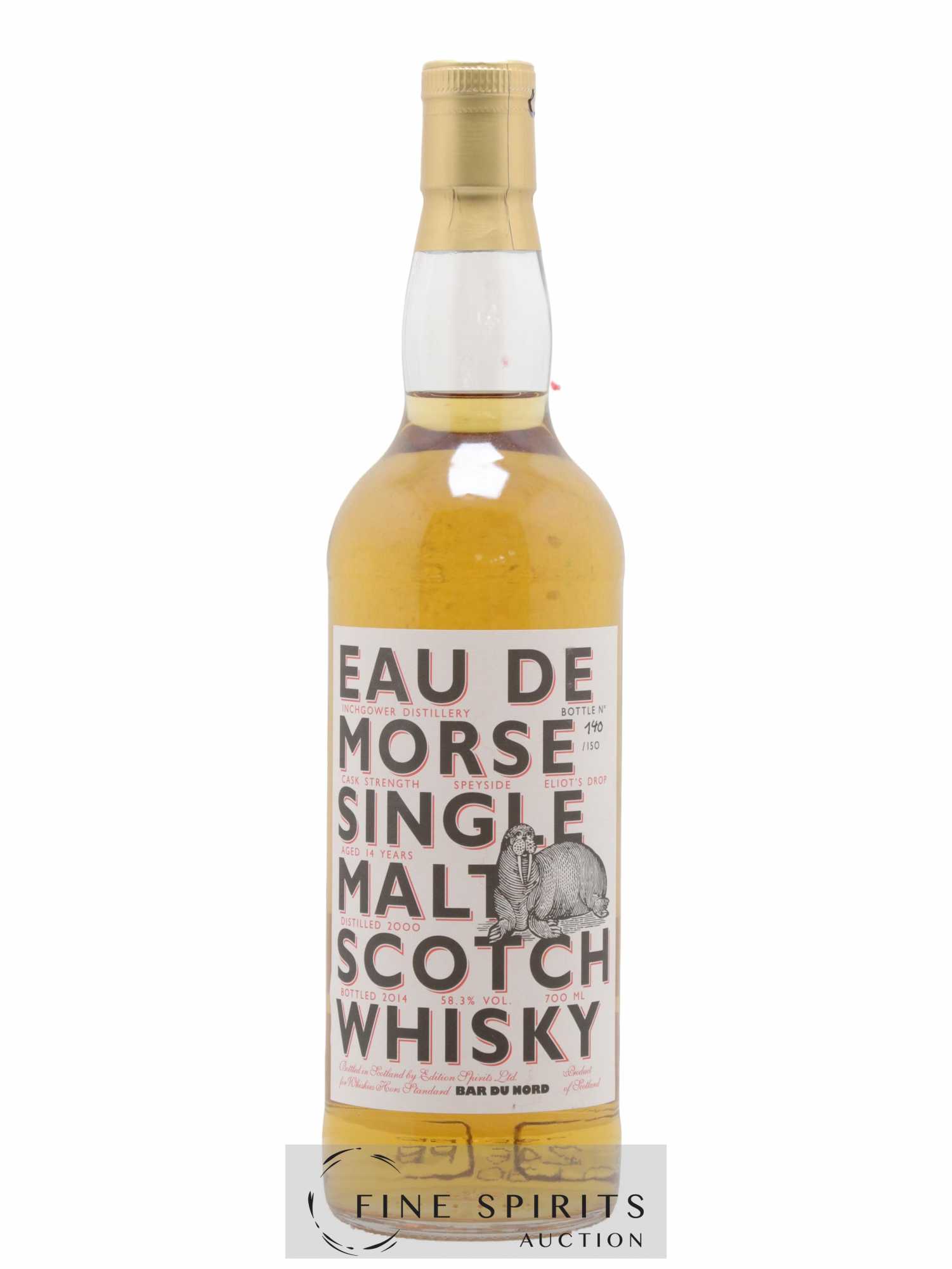 Inchgower 14 years 2000 Edition Spirits Eau de Morse One of 150 - bottled 2014 Bar du Nord