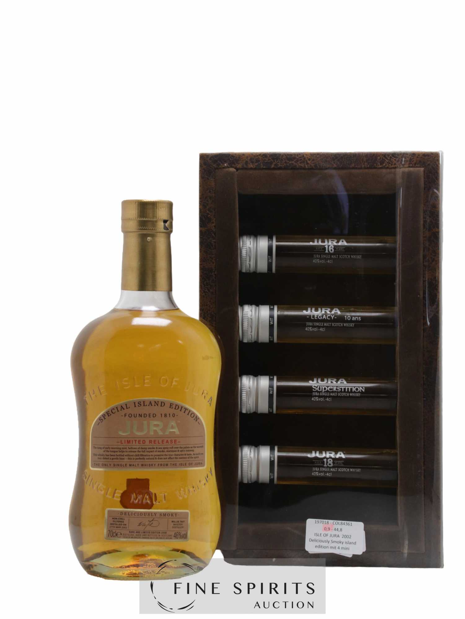 Jura 2002 Of. Special Island Edition (1x70cl. And 4x4cl. Other Samples) Limited Release
