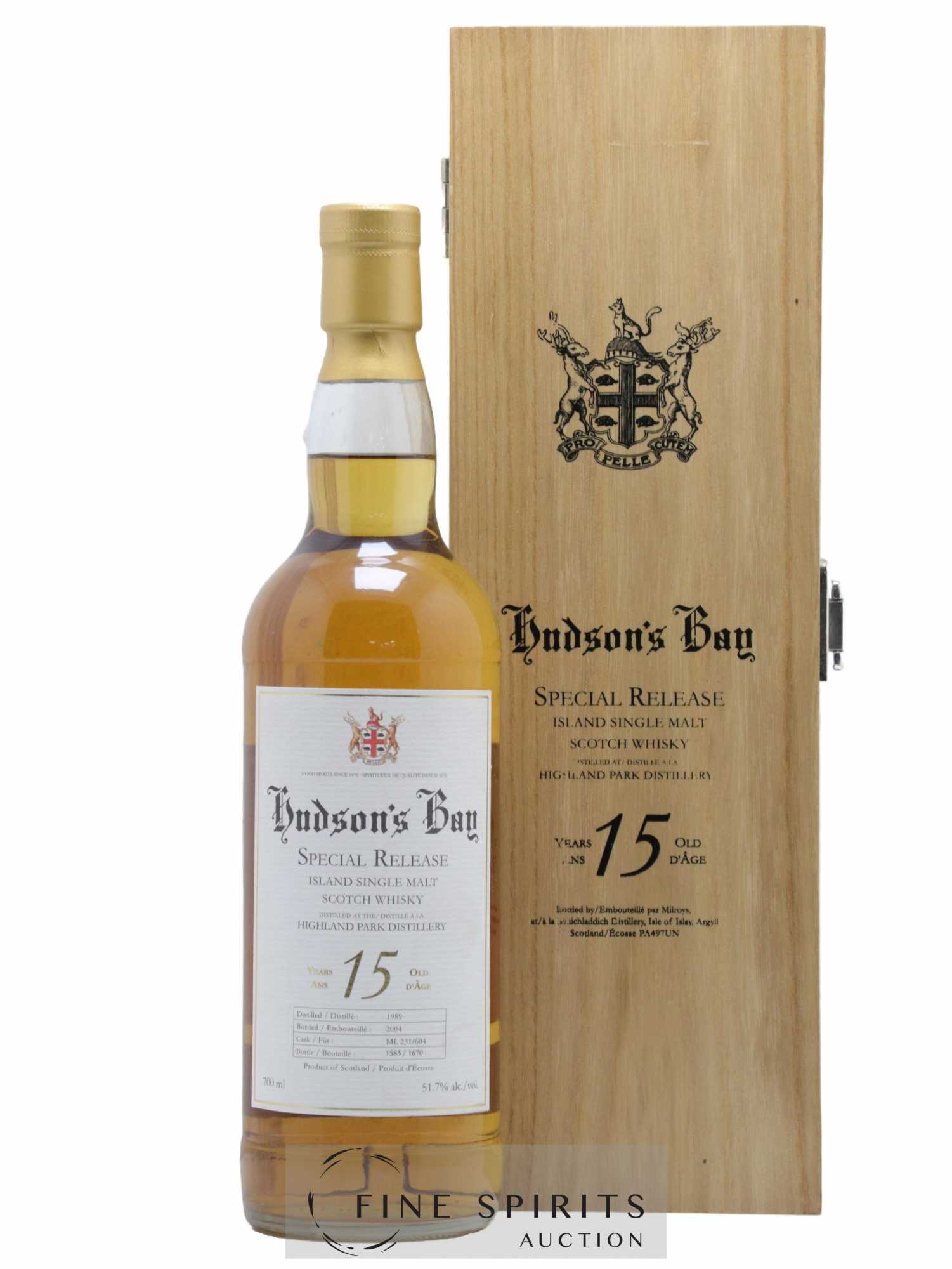 Highland Park 15 years 1989 Milroy's of Soho Hudson's Bay Cask ML 231-604 - One of 1670 - bottled 2004 Special Release