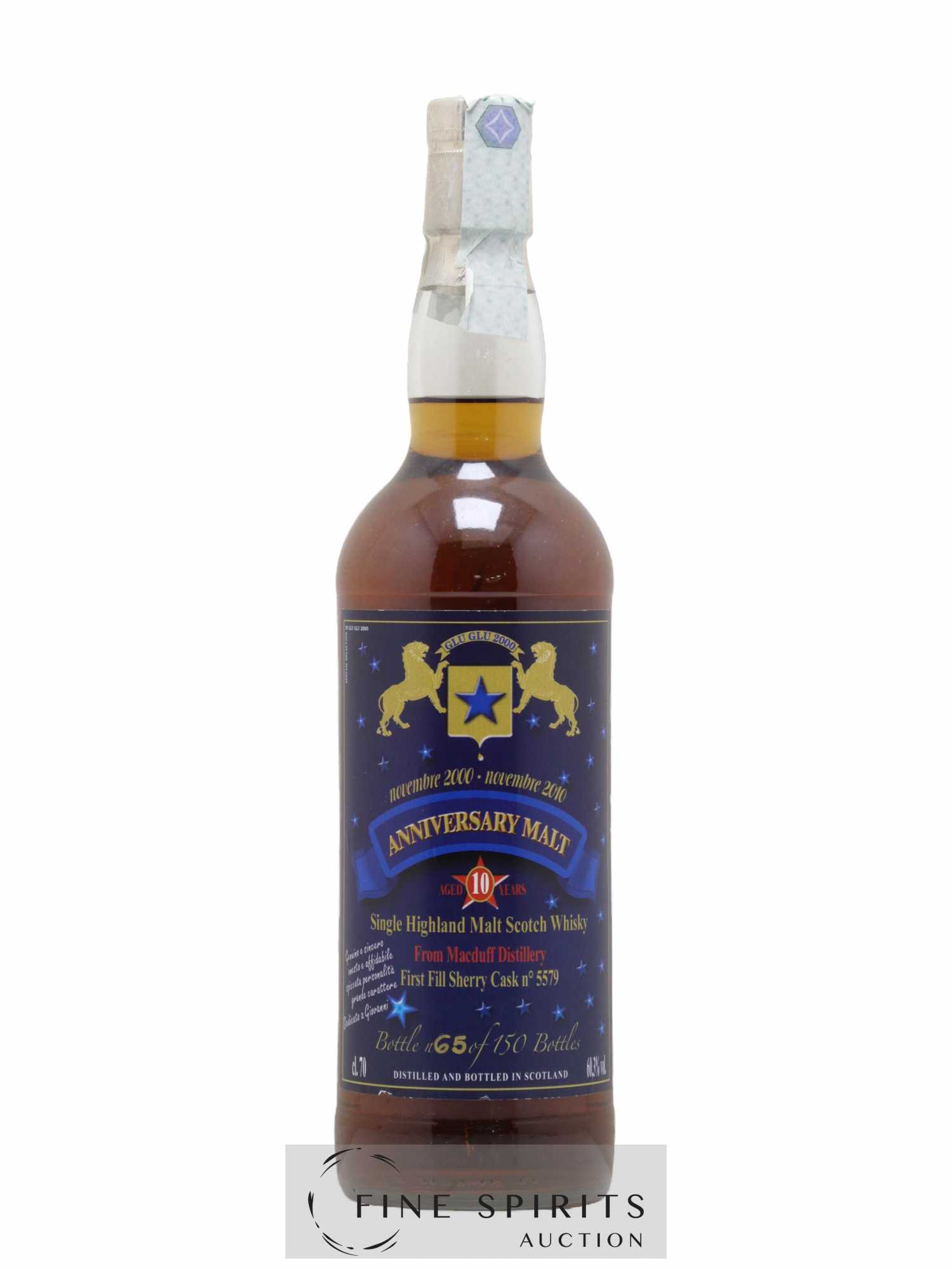 Macduff 10 years 2000 High Spirits' Collection Anniversary Malt Sherry Cask n°5579 - One of 150 - bottled 2010