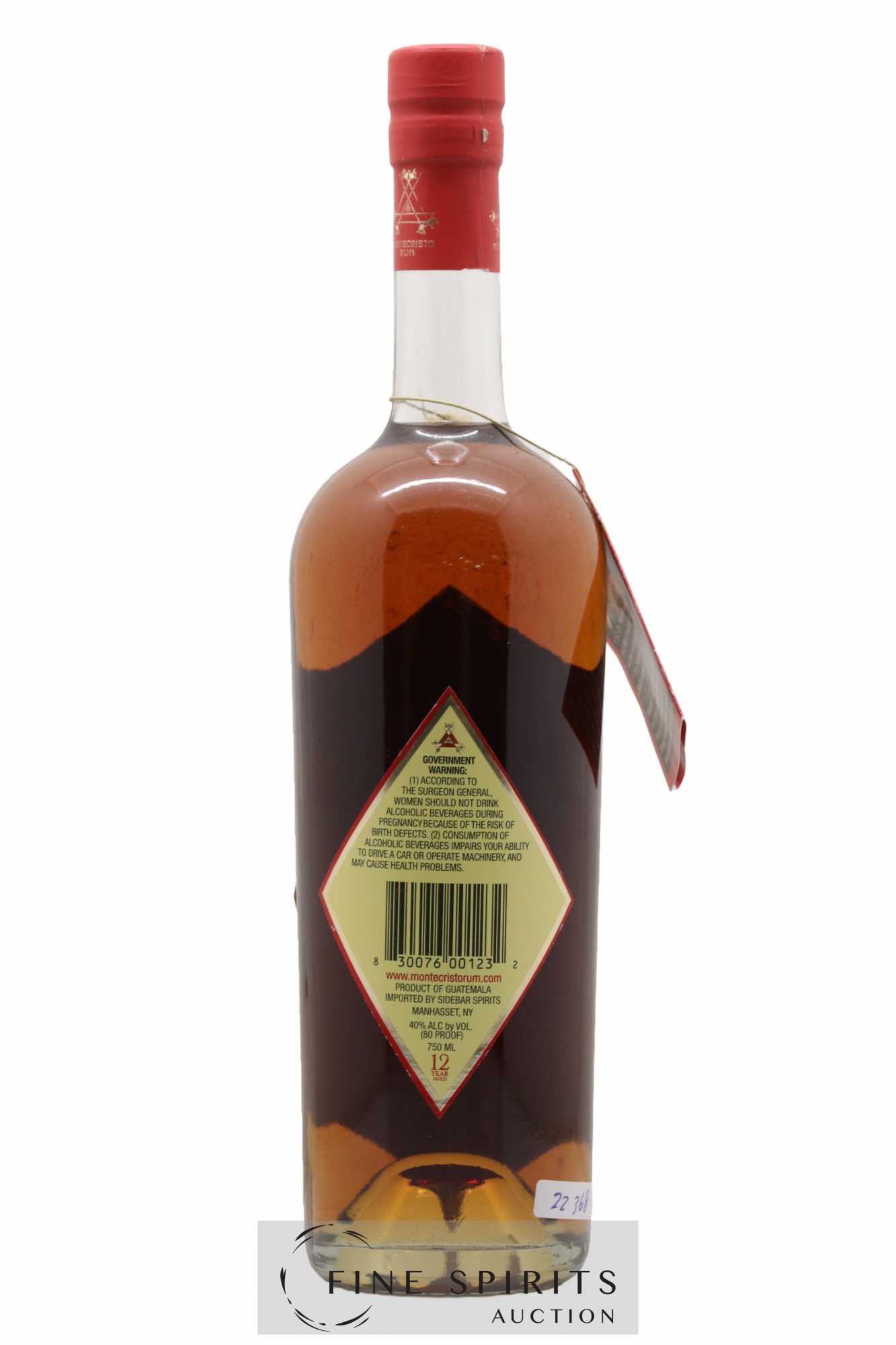Buy Rhum MONTECRISTO 12 ans (lot: 1118)