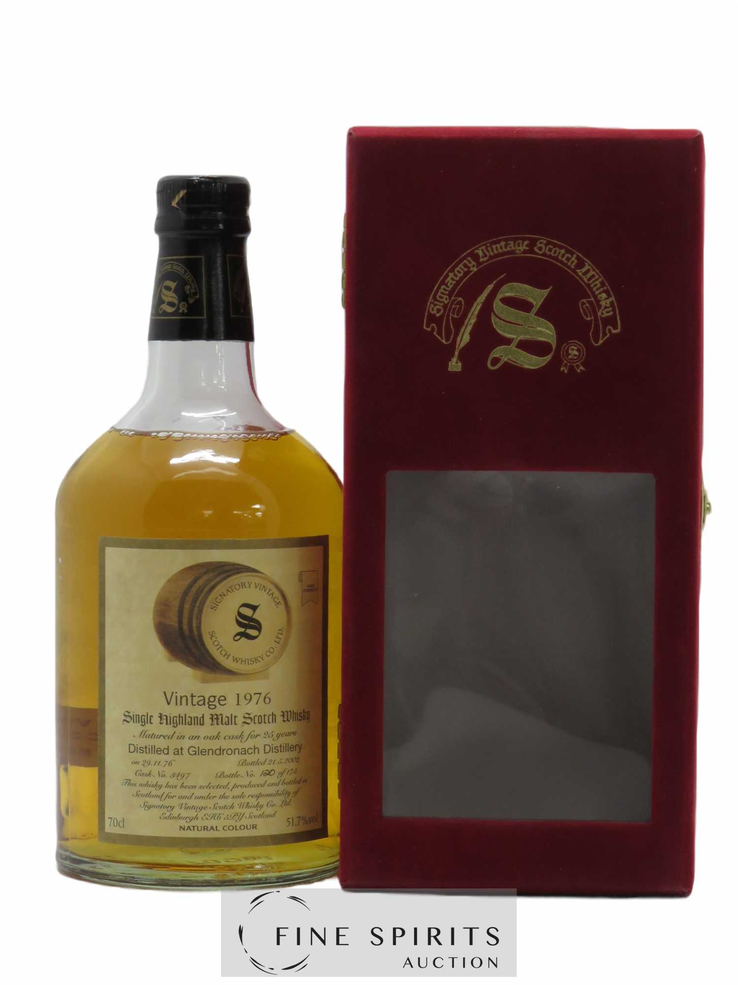 Glendronach 25 years 1976 Signatory Vintage Cask n°3497 - One of 175 - bottled 2002 Cask Strength