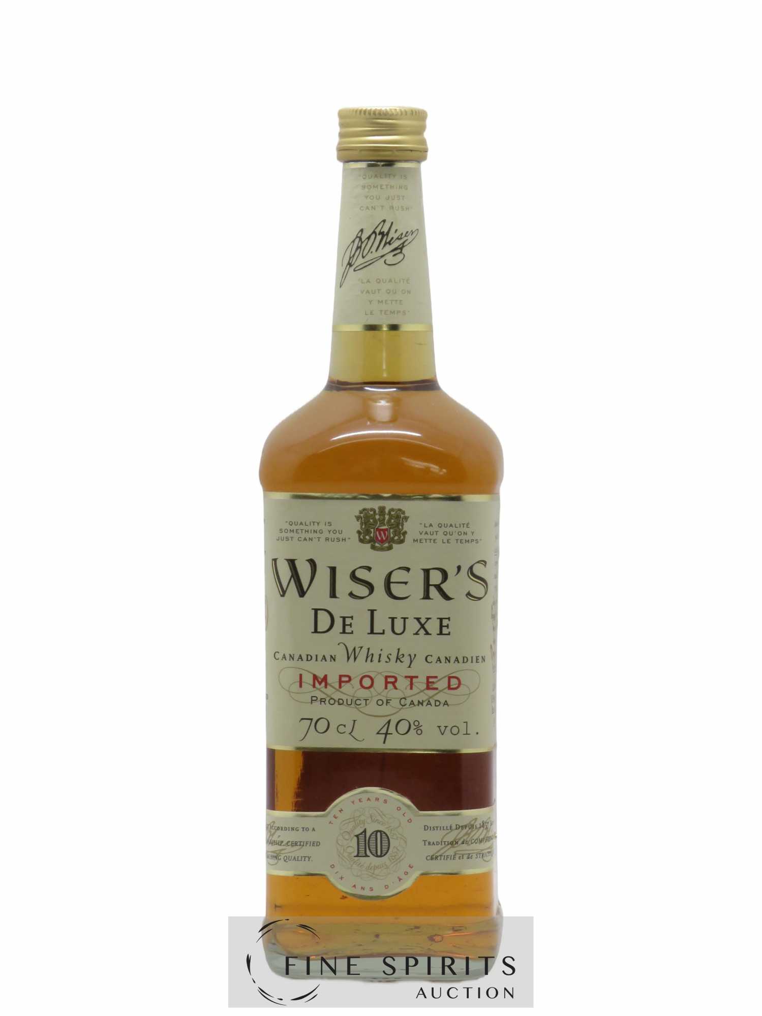Wiser’s  Deluxe 10 years old   1976 J.P. Wiser's 10 Year Old Canadian Whisky – JP Wiser's Experience
