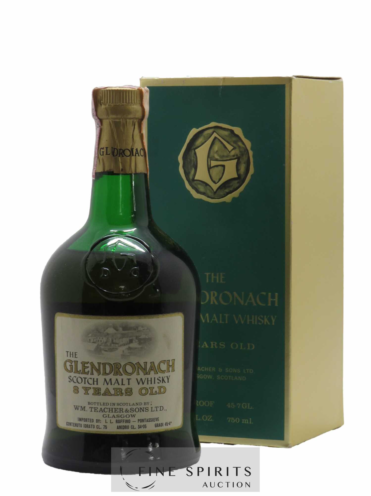Glendronach 8 years W.M. Teacher Sons Anidro CL.34.05 Ruffino Import