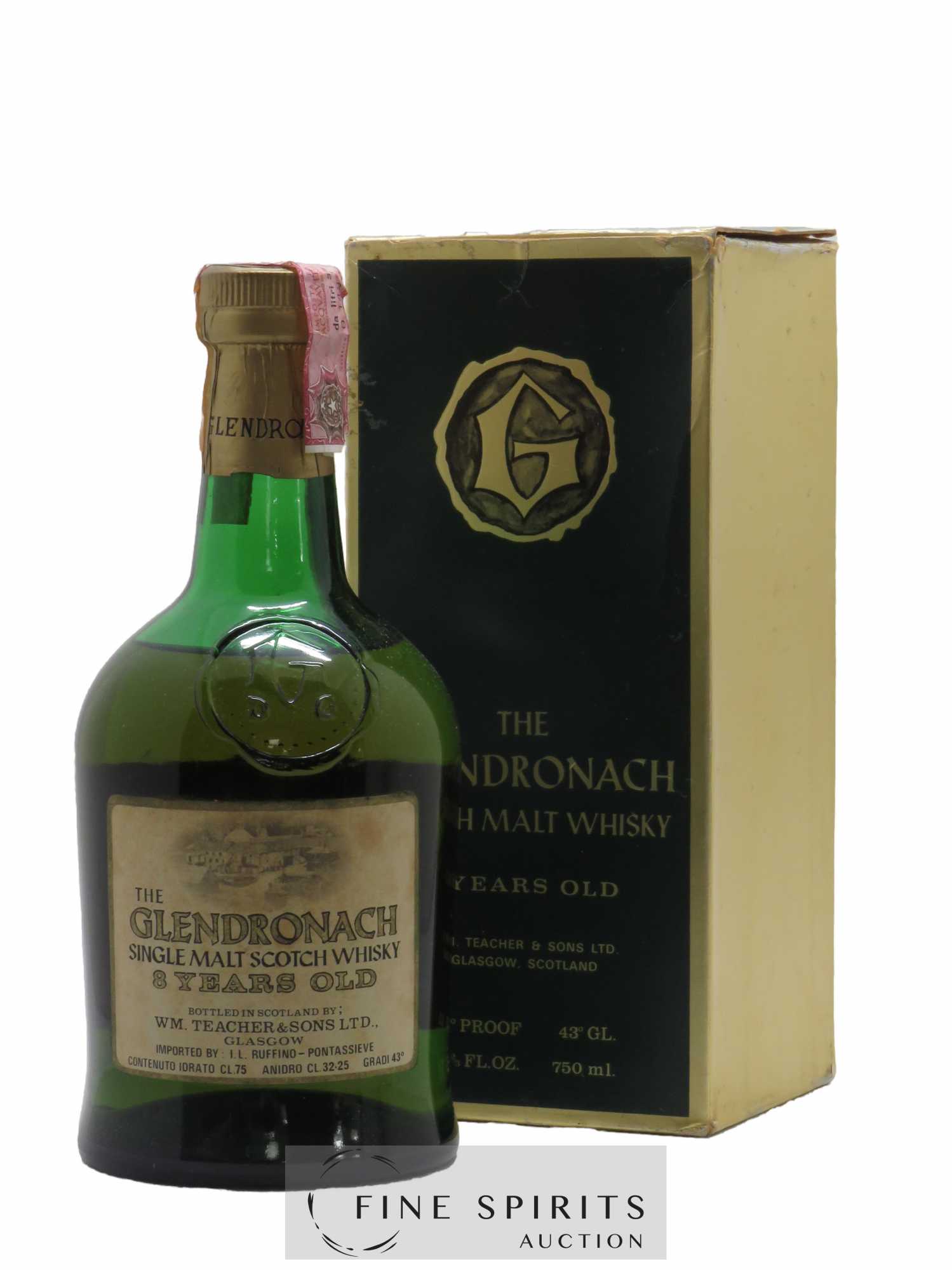 Glendronach 8 years W.M. Teacher Sons Anidro CL.32.25 Ruffino Import