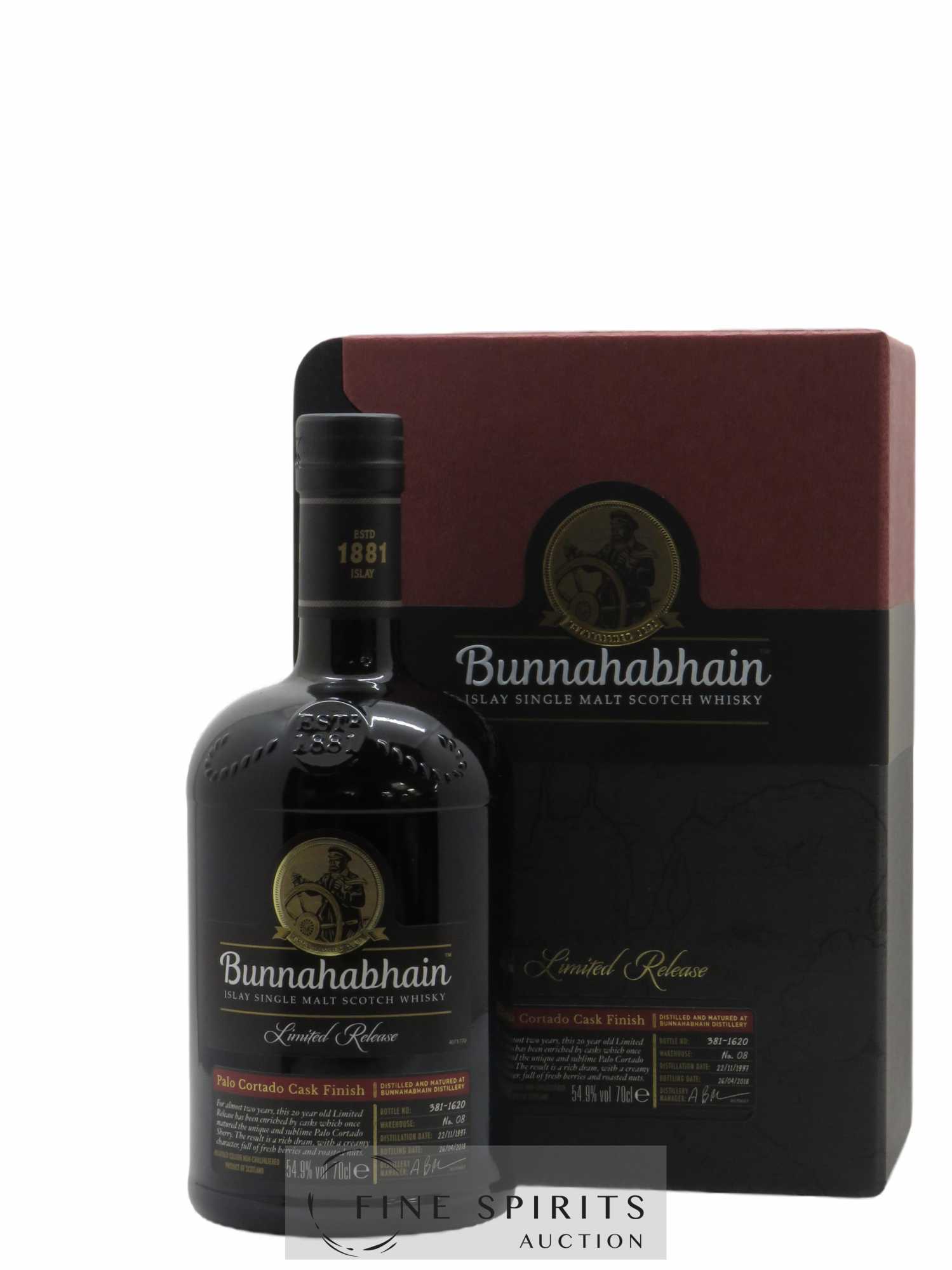 Bunnahabhain 20 years 1997 Of. Palo Cortado Cask Finish One of 1620 - bottled 2018 Limited Release