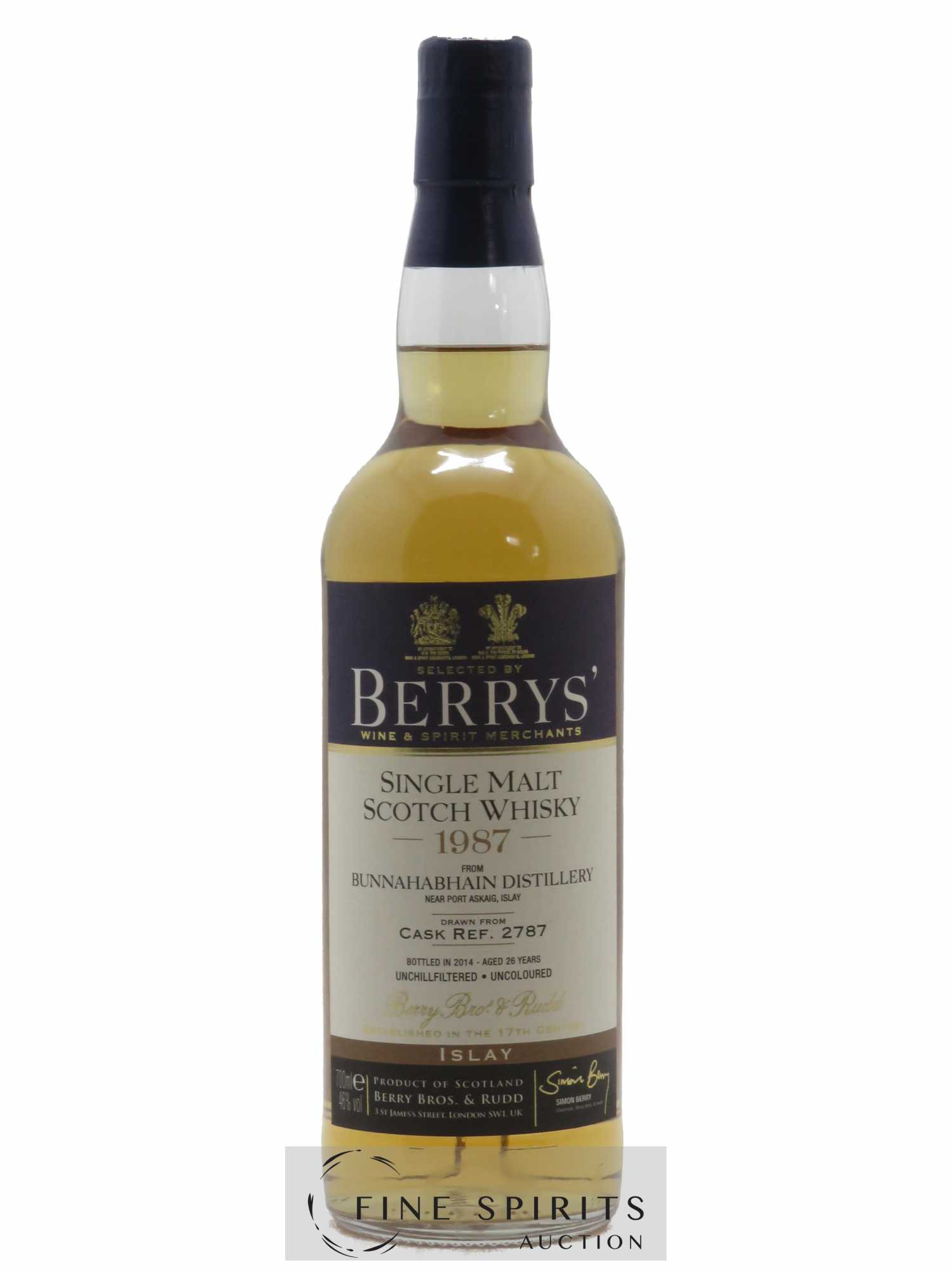 Bunnahabhain 26 years 1987 Berry Bros & Rudd Cask n°2787 bottled in 2014