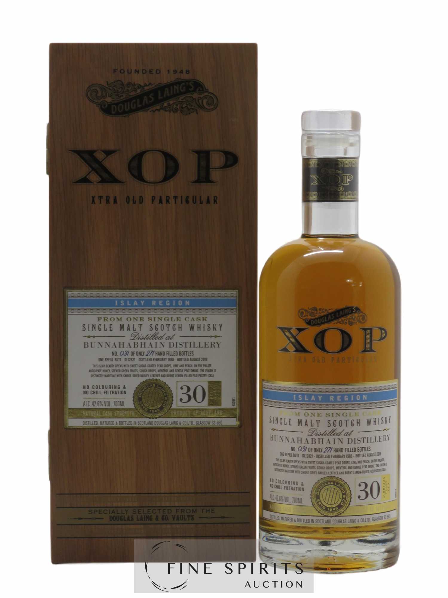Bunnahabhain 30 years 1988 Douglas Laing XOP Xtra Old Particular Cask n° DL 12821 bottled 2018
