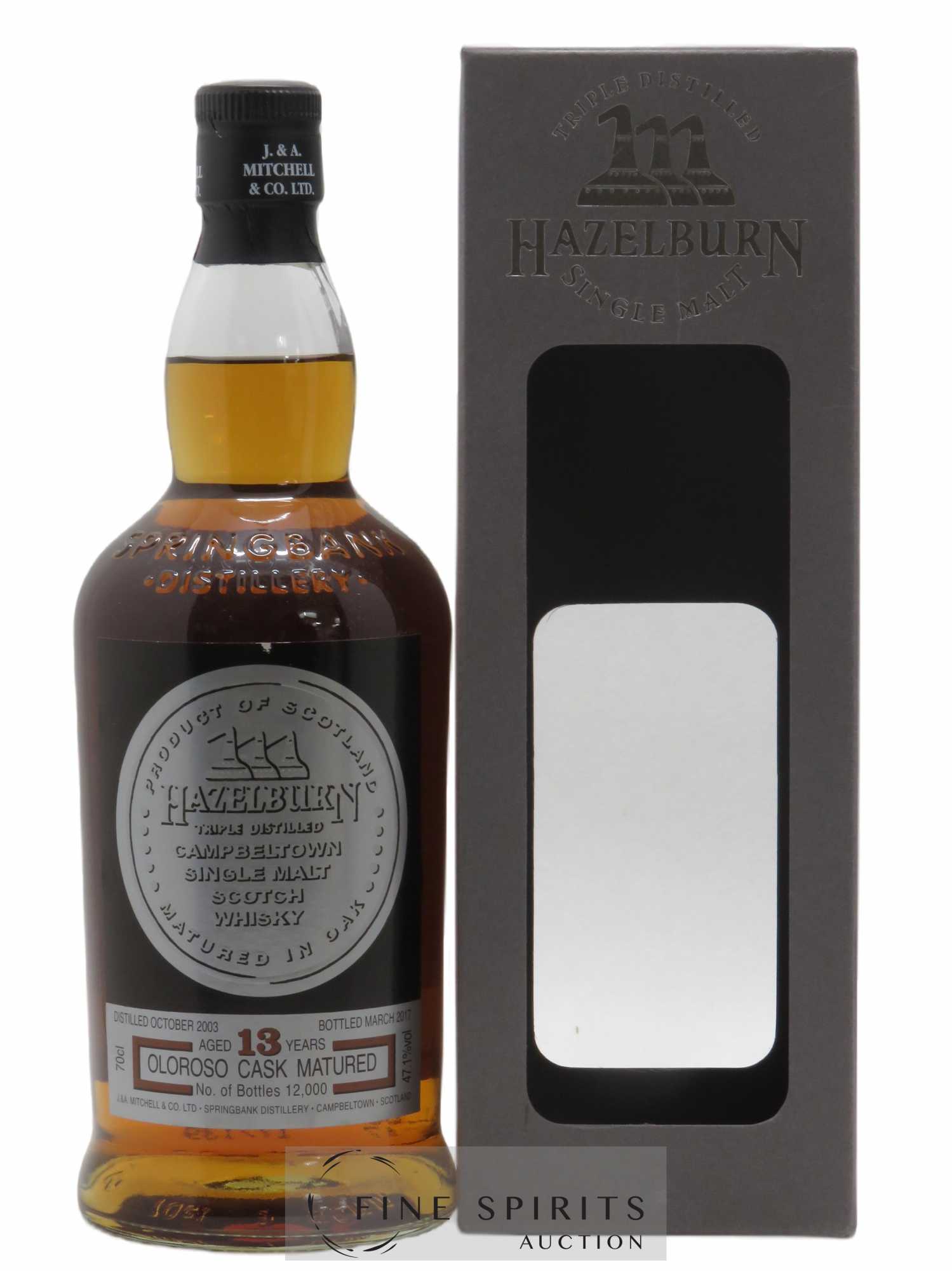 Hazelburn 13 years 2003 Of. One of 12000 - bottled 2017 Triple Distilled