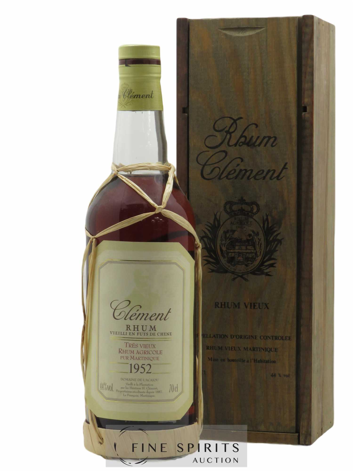 Clément 1952 Of. Domaine de l'Acajou Vieilli en fûts de Chêne bottled in 1991