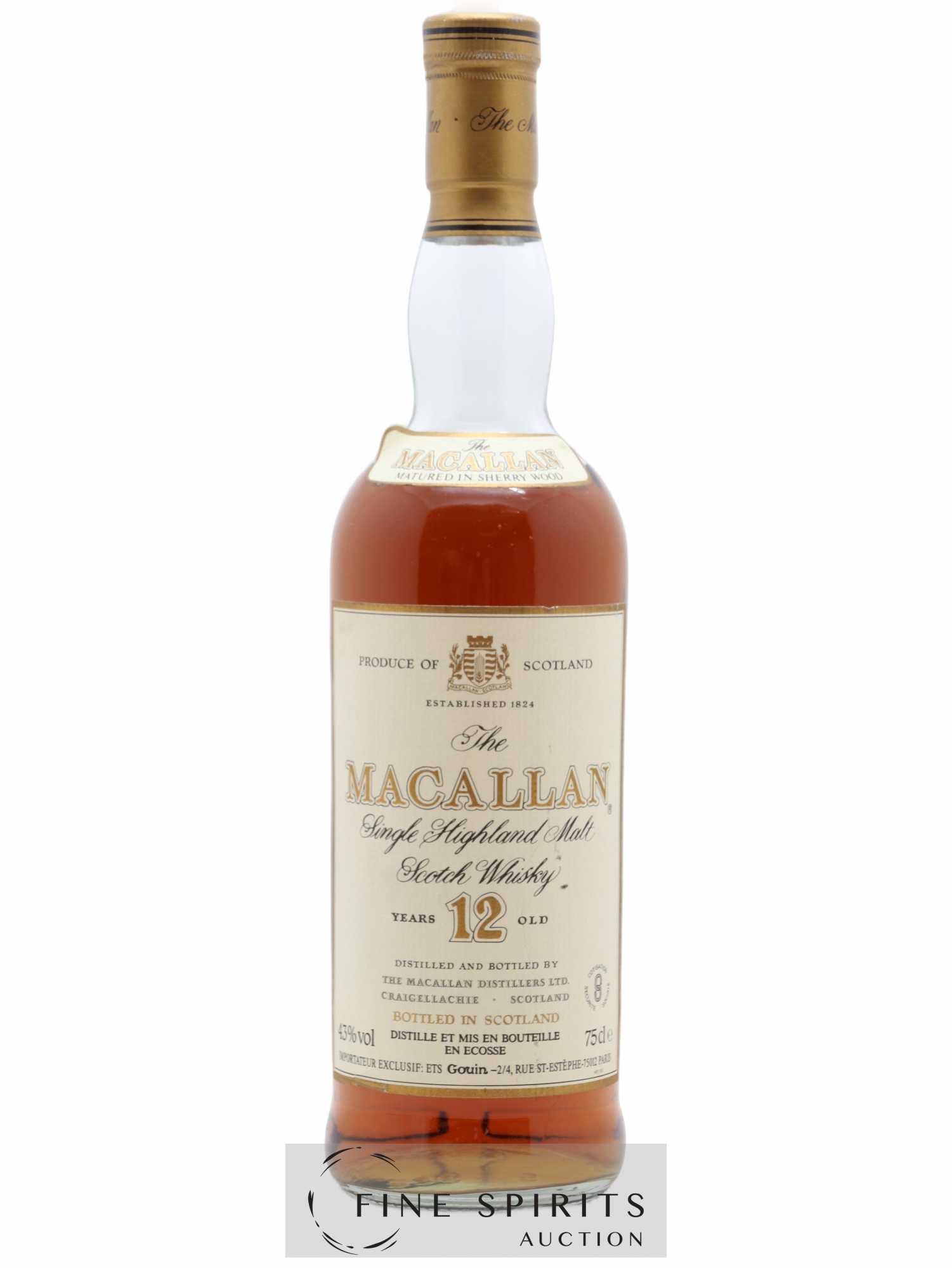 Macallan (The) 12 years Of. Sherry Wood Matured Ets Gouin Import (75cl.)