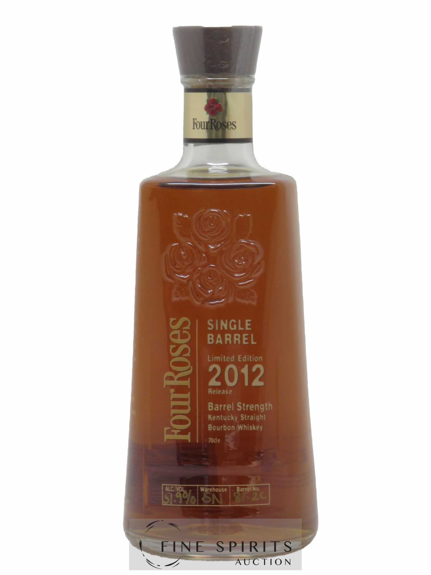 Four Roses 12 years Of. Single Barrel Barrel Strength n° 81-2E - One of 5178 - 2012 Release Limited Edition
