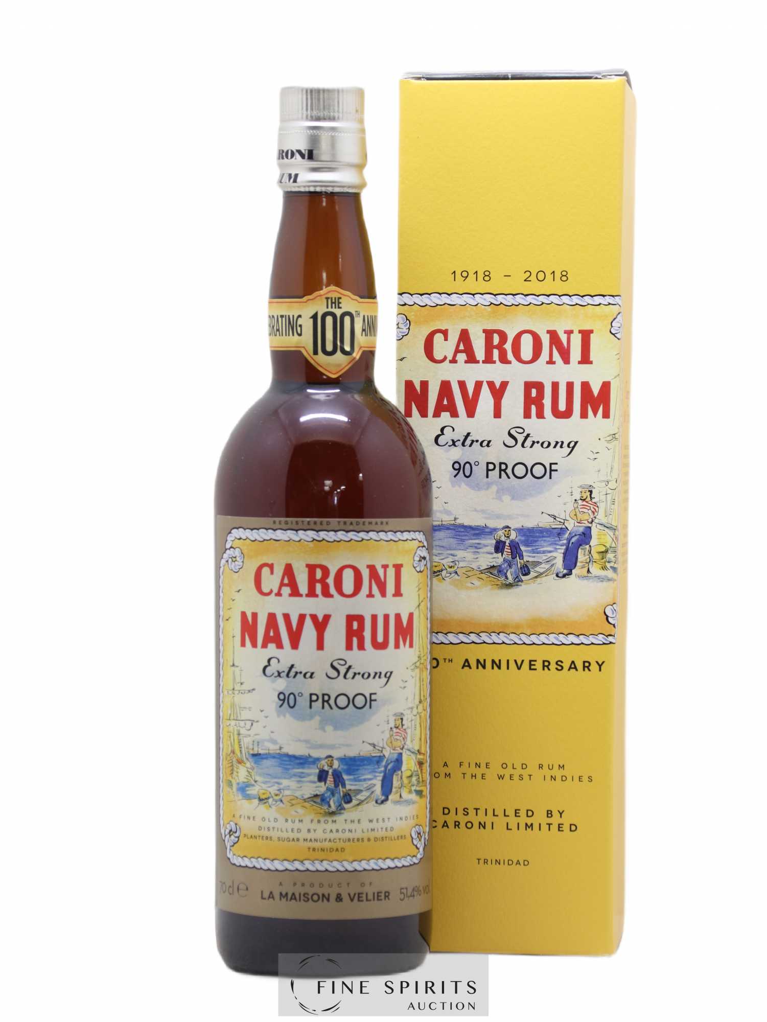 Caroni 18 years Velier Navy Rum 90° Proof - bottled 2018 Celebrating the 100th Anniversary Extra Strong