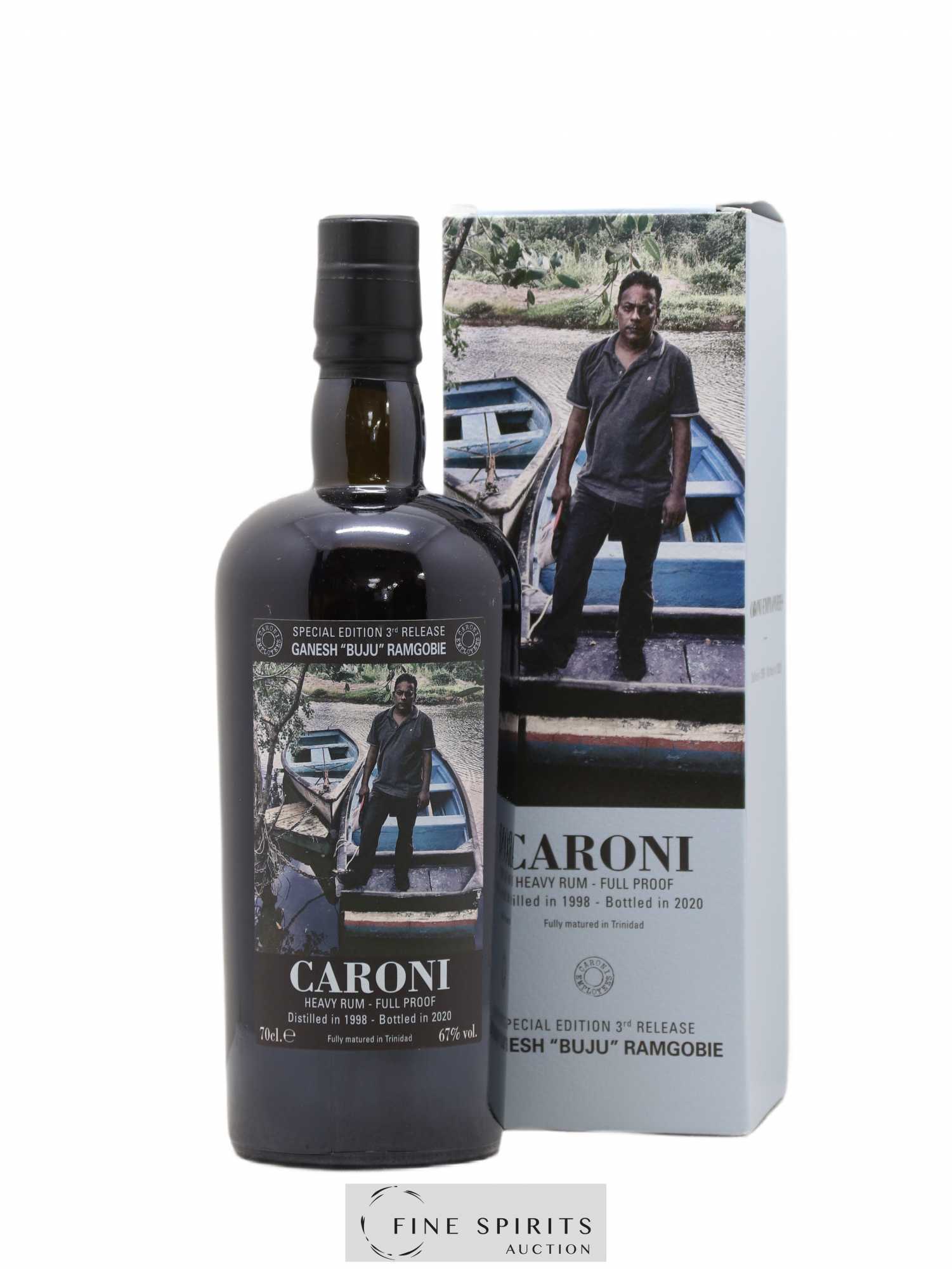 Caroni 1998 Velier Special Edition Ganesh Buju Ramgobie 3rd Release - One of 1295 - bottled 2020 Employee Serie