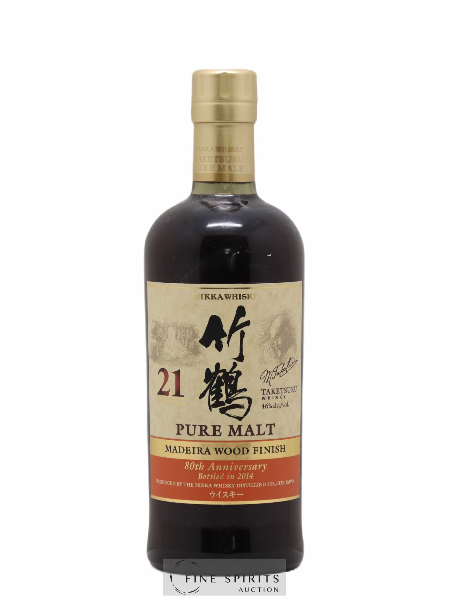 Taketsuru 21 years Of. Pure Malt Madeira Wood Finish - bottled 2014 80th Anniversary Nikka Whisky