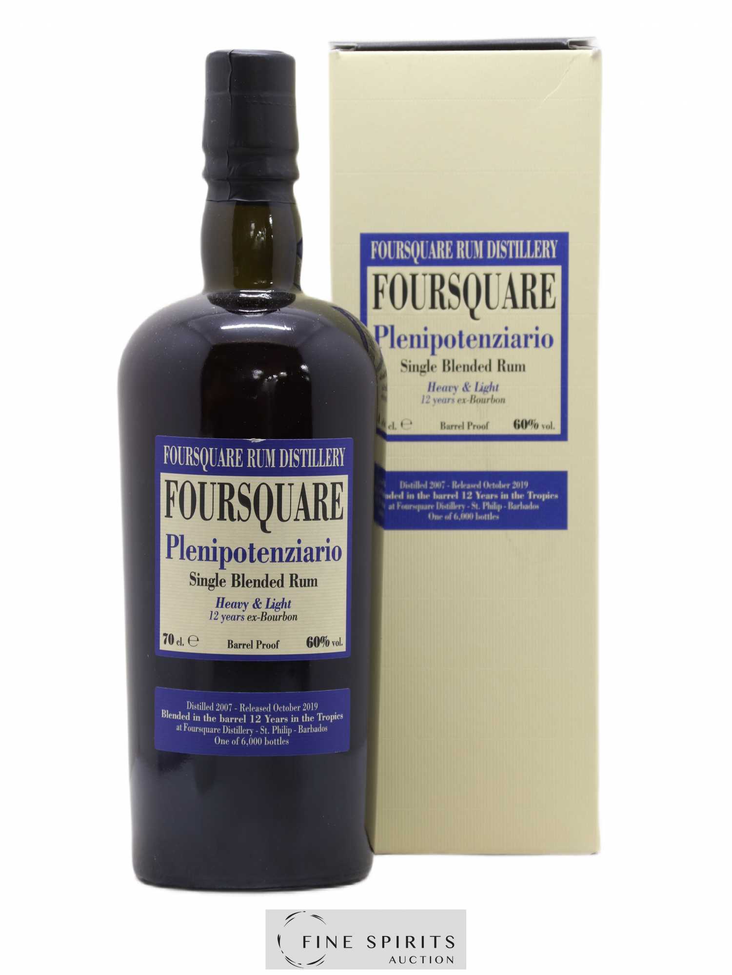 Foursquare 12 years 2007 Velier Plenipotenziario Barrel Proof - One of 6000 - bottled 2019