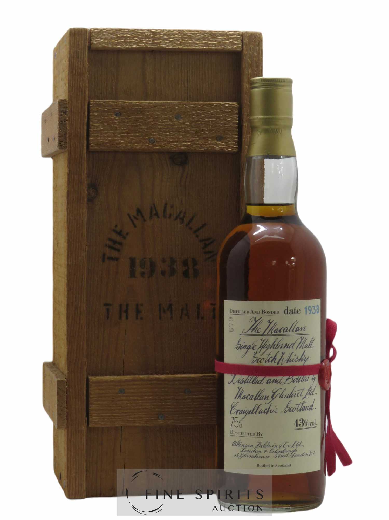 Macallan (The) 1938 Of. Single Highland Malt Scotch Whisky Atkinson Baldwin & Co Macallan Glenlivet Ltd.