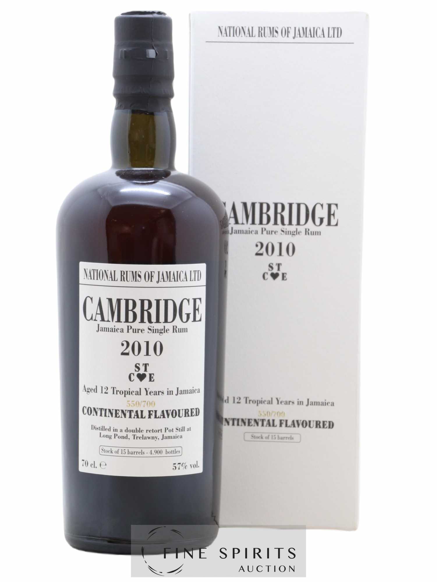 Cambridge 12 years 2010 Of. Mark ST C E - One of 4900 - bottled 2022 LM&V National Rums of Jamaica
