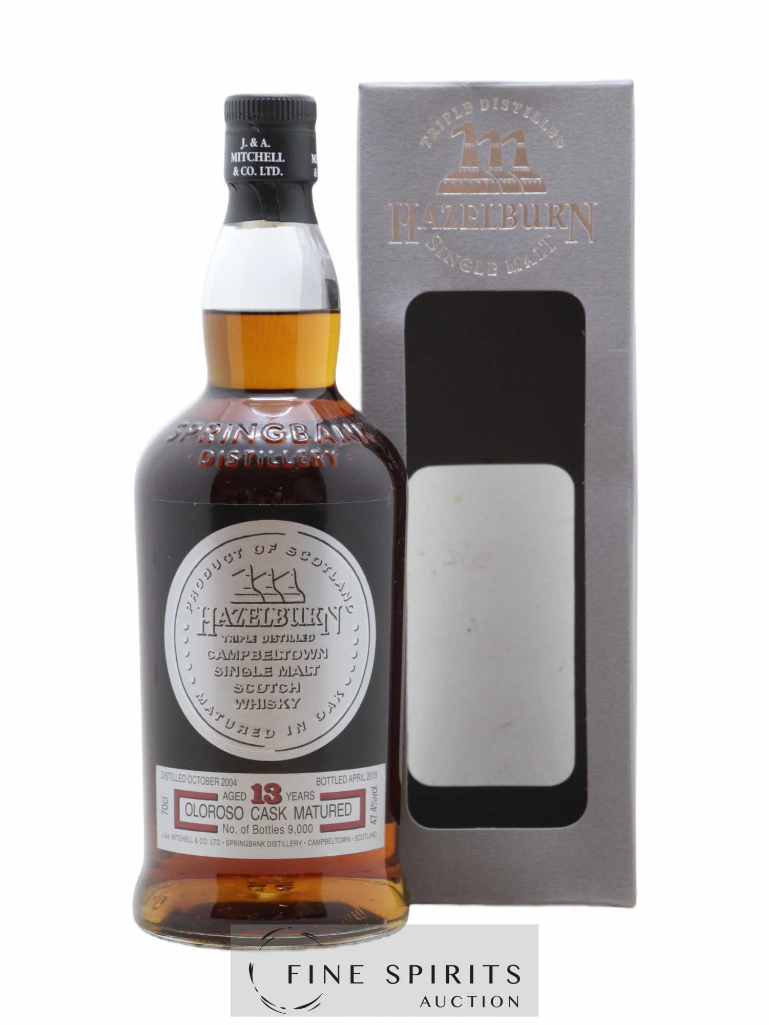Hazelburn 13 years 2004 Of. Oloroso Cask Matured One of 9000 - bottled 2018