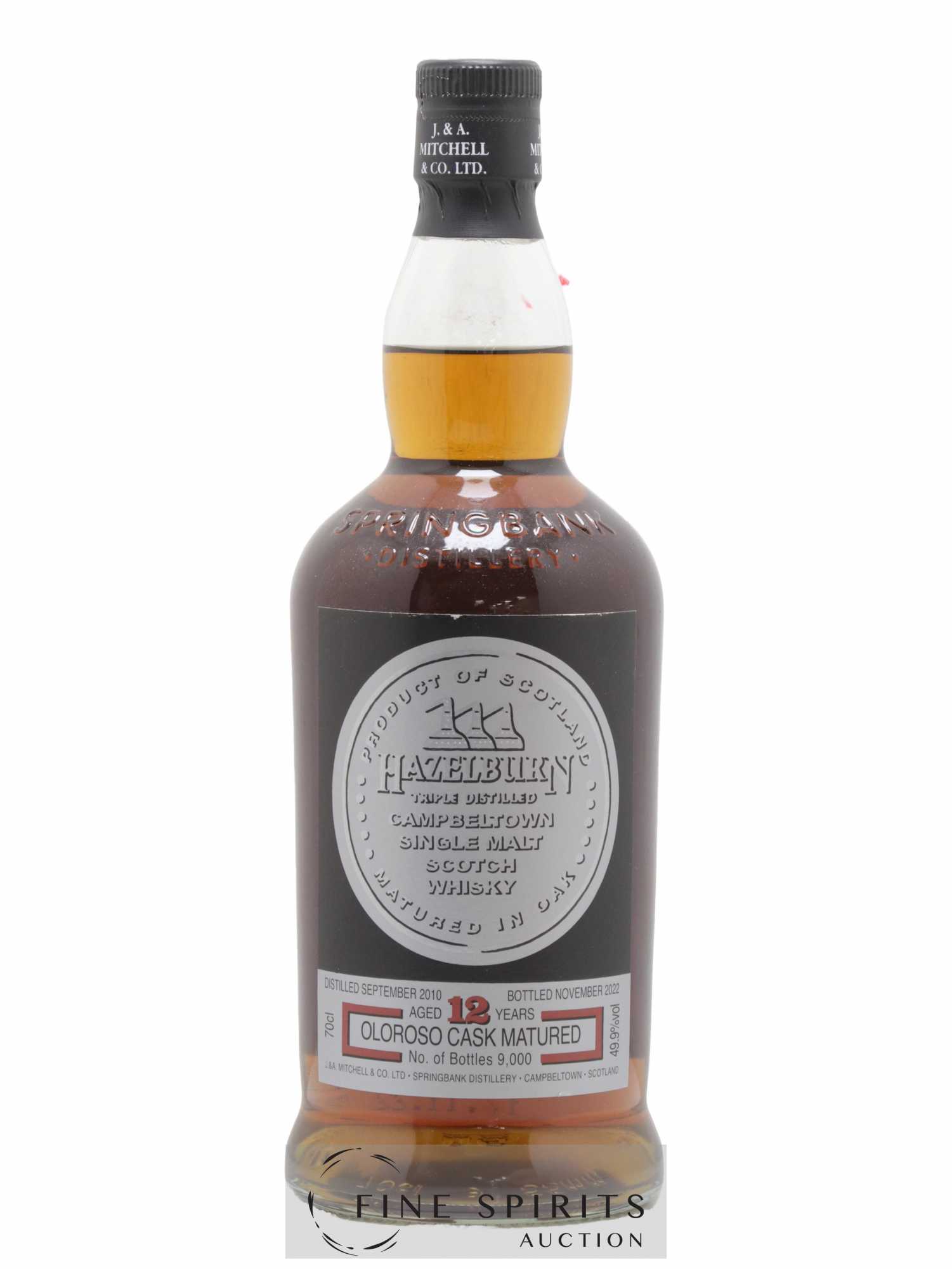 Hazelburn 12 years 2010 Of. Oloroso Cask Matured One of 9000 - bottled 2022 Triple Distilled