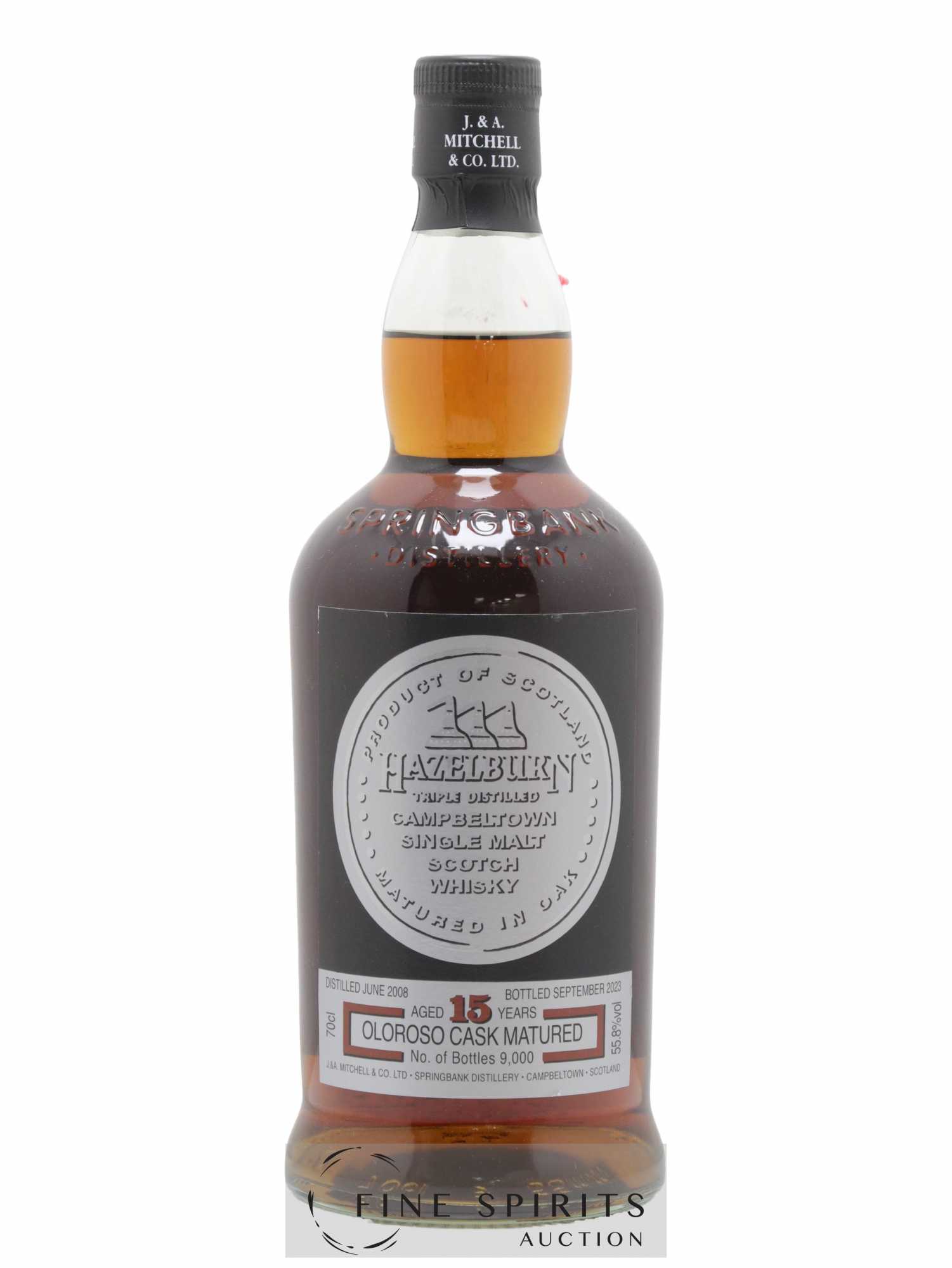 Hazelburn 15 years 2008 Of. Oloroso Cask Matured One of 9000 - bottled 2023 Triple Distilled