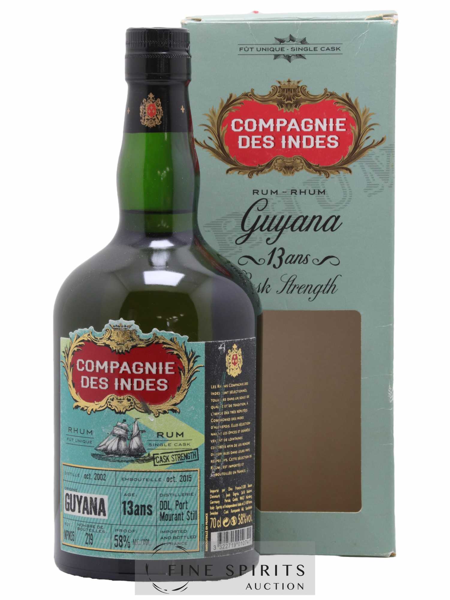Guyana 13 years 2002 Compagnie des Indes Fût MPM35 - One of 219 - bottled 2015 Cask Strength