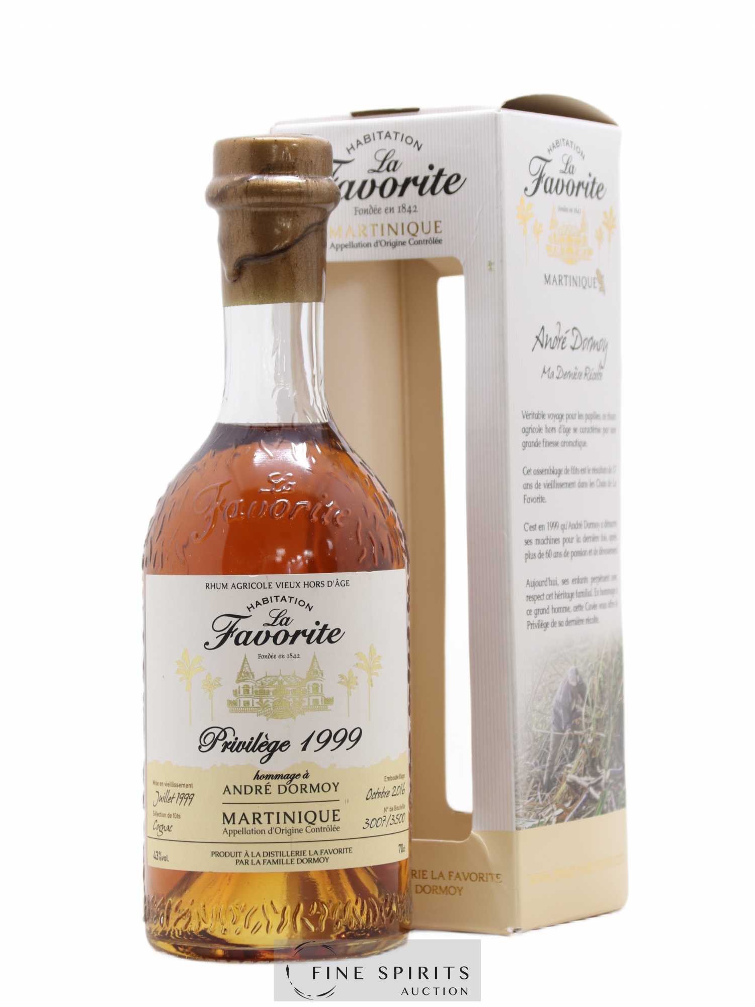 La Favorite 1999 Of. Hommage à André Dormoy One of 3500 - bottled 2016 Privilège