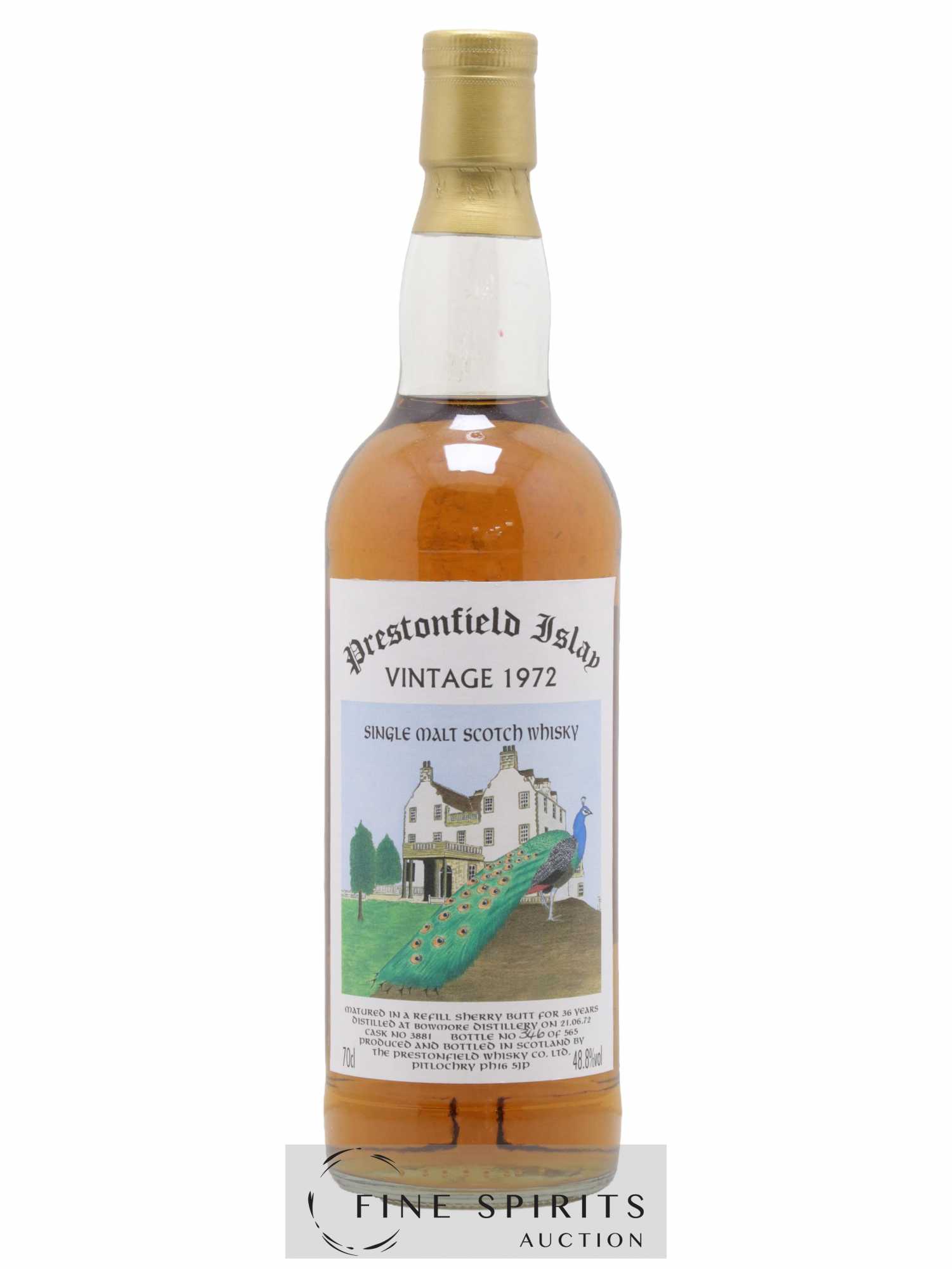 Bowmore 36 years 1972 Signatory Vintage Prestonfield Islay Cask n°3881 - One of 565