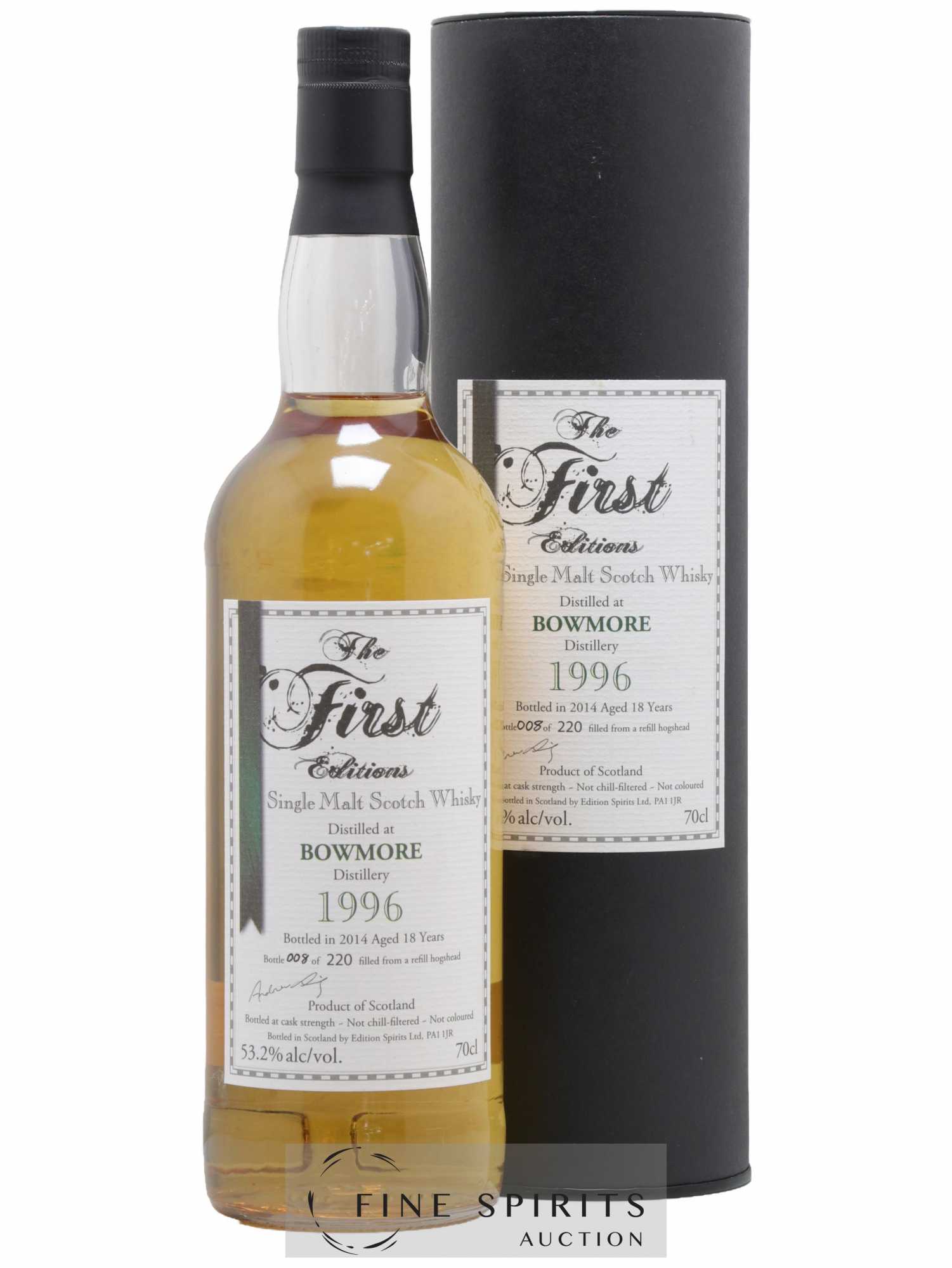 Bowmore 18 years 1996 Edition Spirits Refill Hogshead - One of 220 - bottled 2014 The First Editions