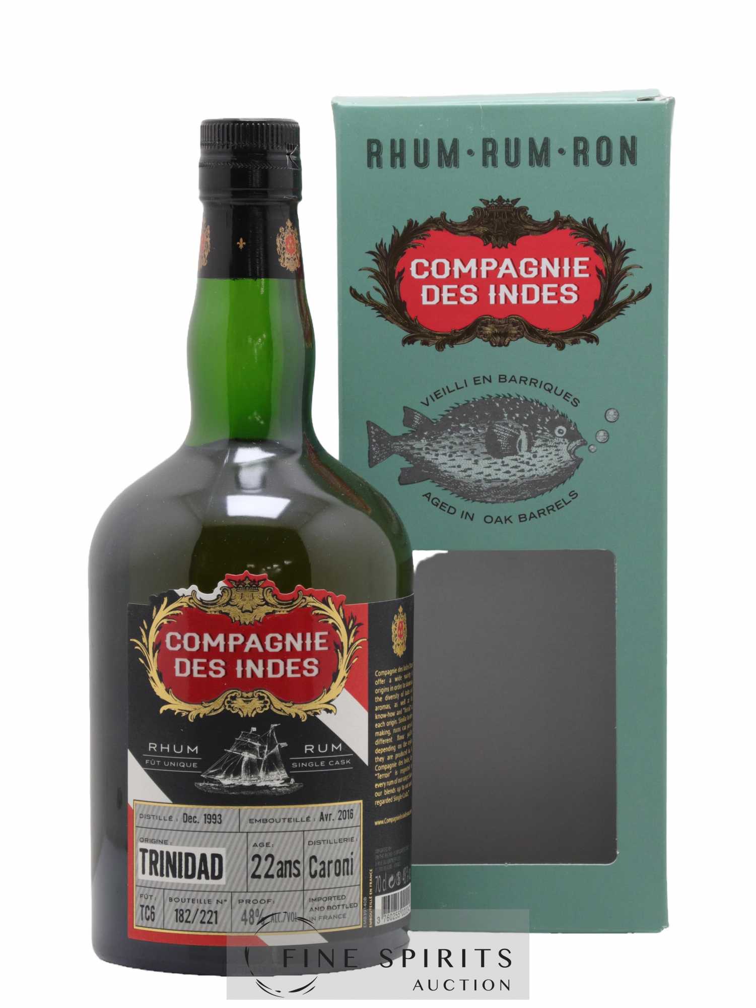 Caroni 22 years 1993 Compagnie des Indes Cask n°TC6 - One of 221 - bottled 2016