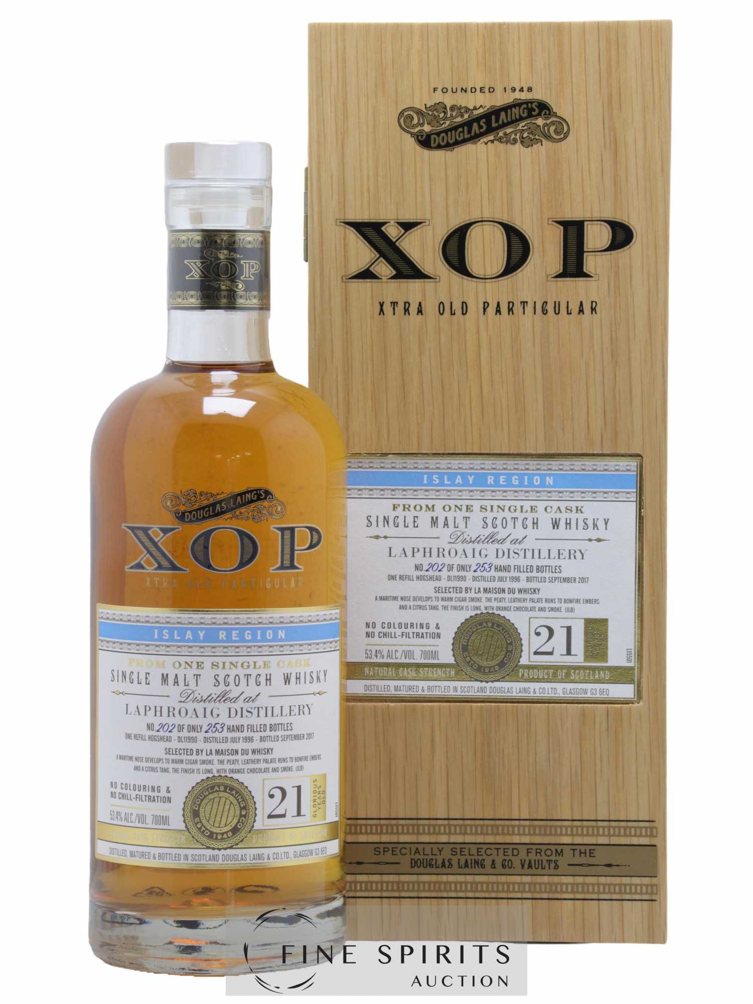 Laphroaig 21 years 1996 Douglas Laing Xtra Old Particular Hogshead n°DL11990 - One of 253 - bottled 2017 LMDW