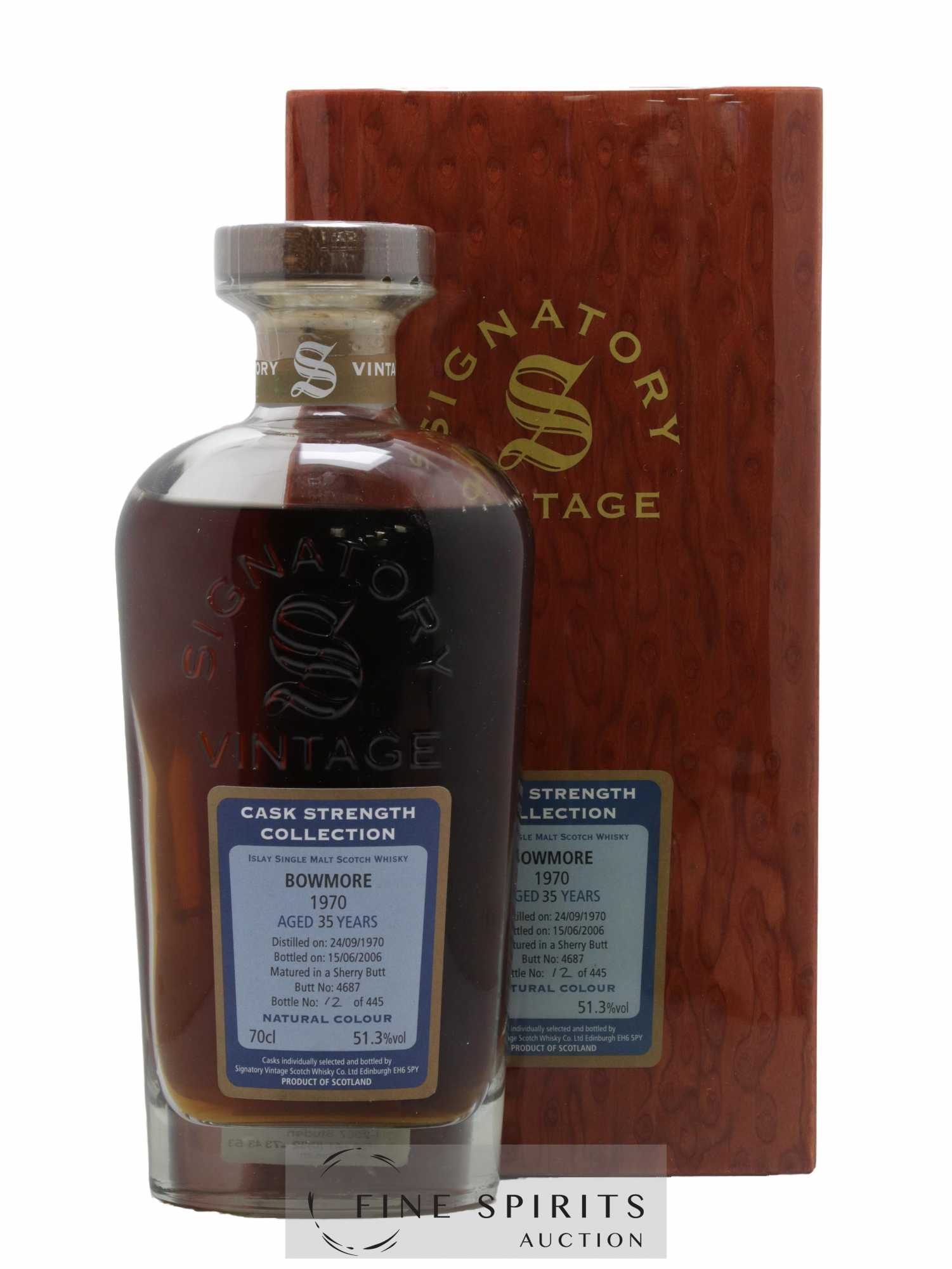 Bowmore 35 years 1970 Signatory Vintage Butt n°4687 - One of 445 - bottled 2006 Cask Strength Collection
