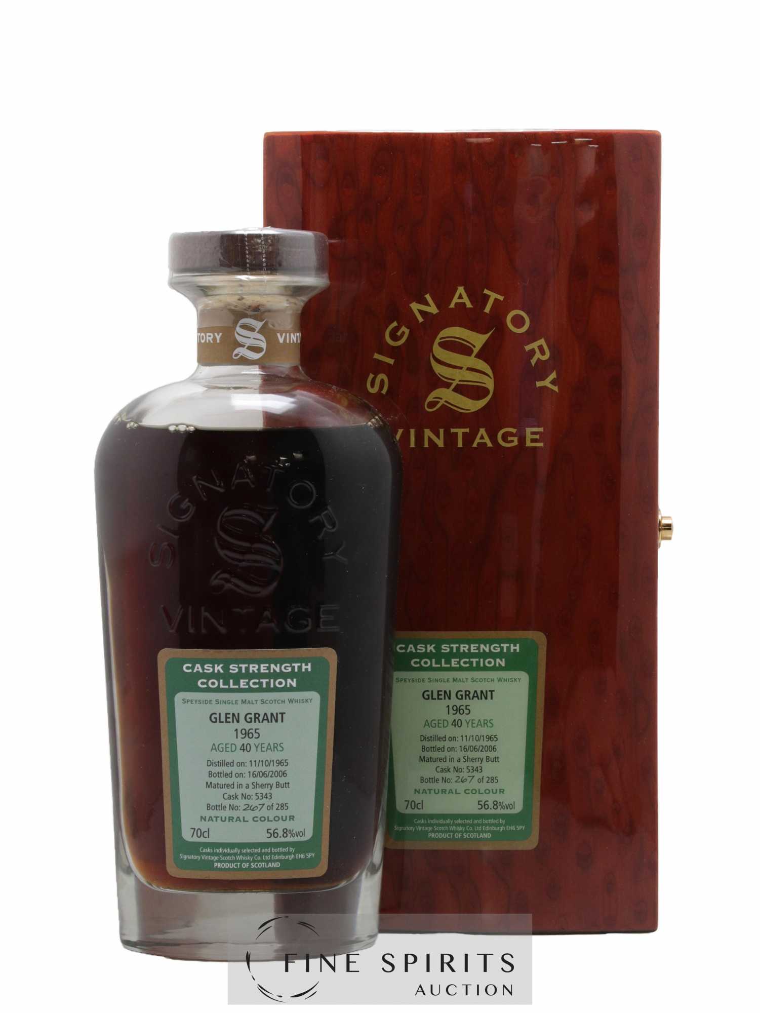 Glen Grant 40 years 1965 Signatory Vintage Cask n°5343 - One of 285 - bottled 2006 Cask Strength Collection