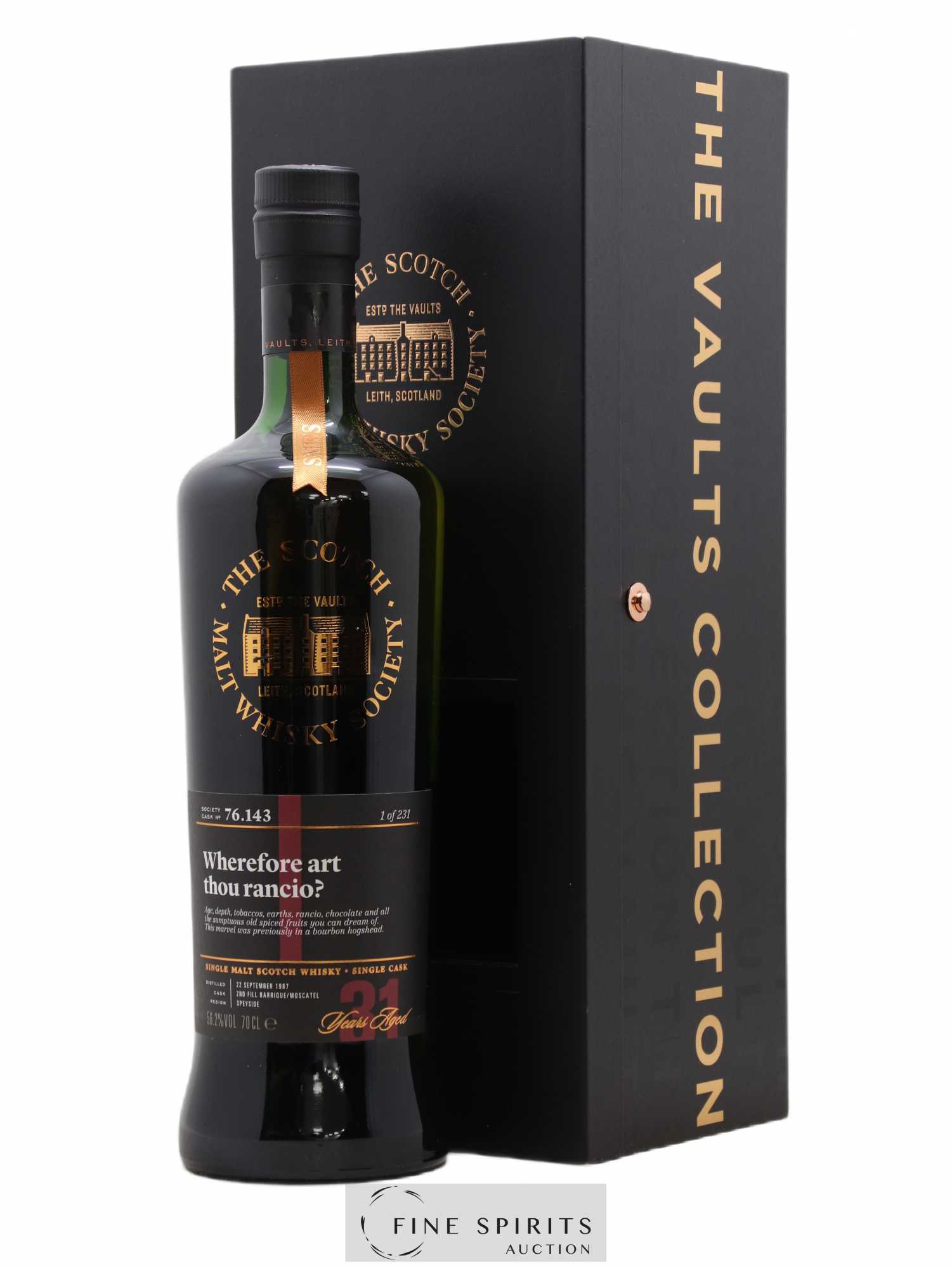 Wherefore Art Thou Rancio 31 years 1987 The Scotch Malt Whisky Society Cask n°76.143 - One of 231