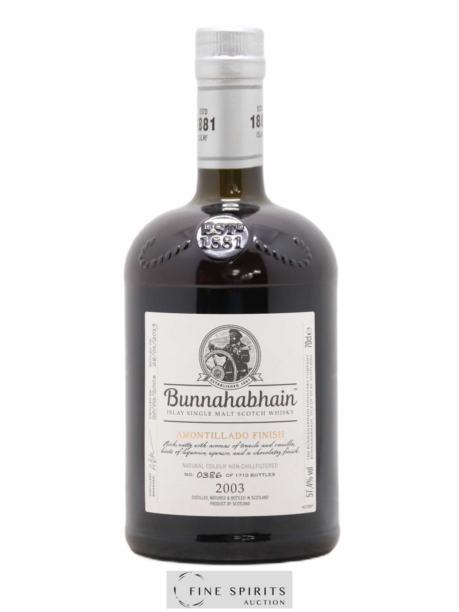 Bunnahabhain 2003 Of. Amontillado Finish One of 1710 - bottled 2019