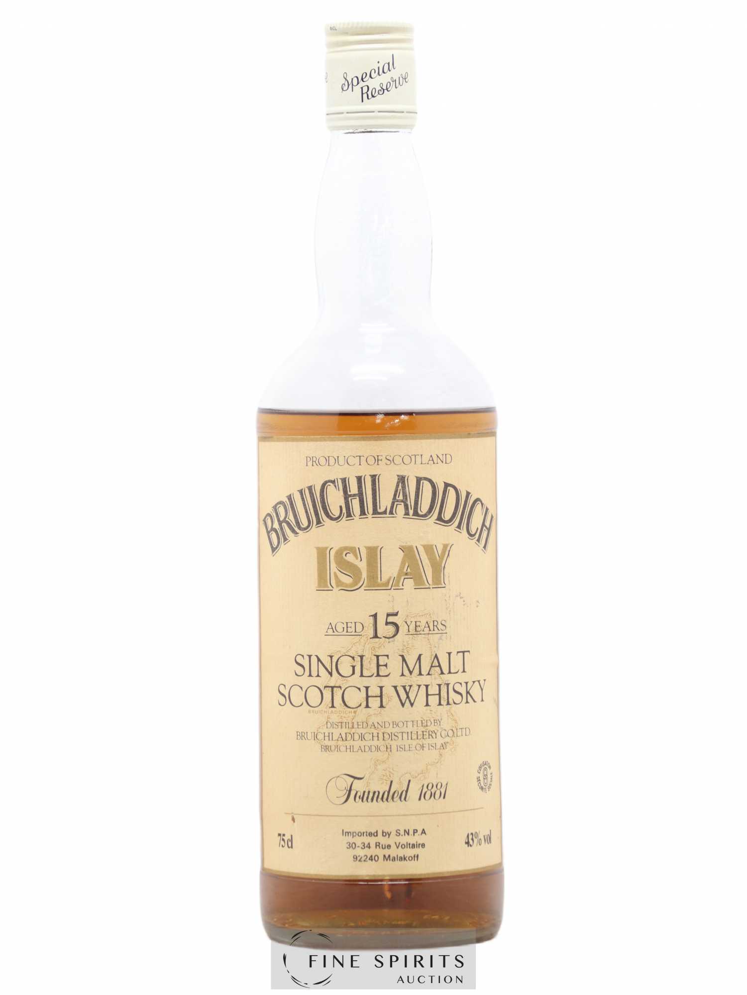 Bruichladdich 15 years Of. Double Gold Award SNPA Import