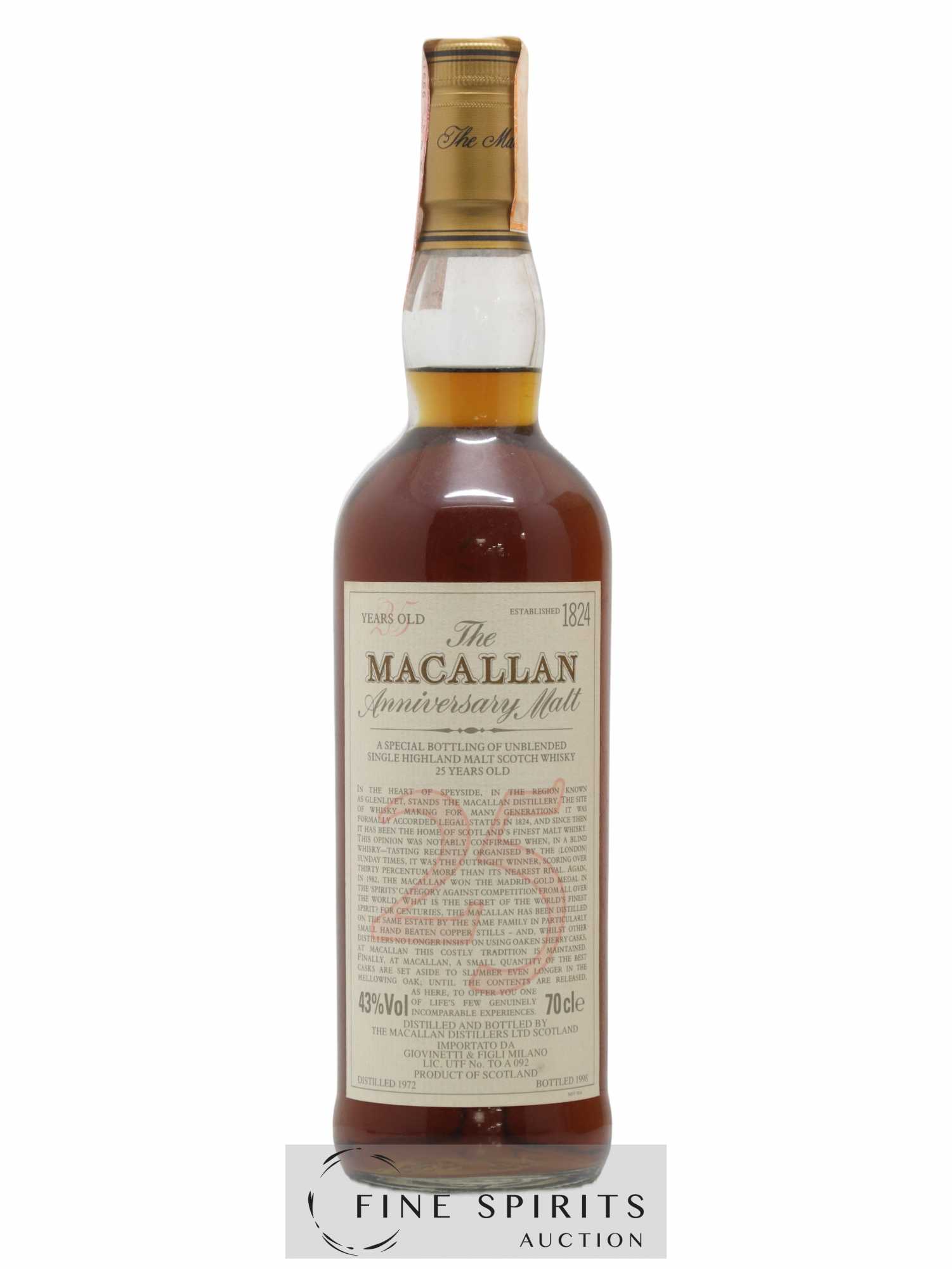 Buy Macallan (The) 25 years 1972 Of. Anniversary Malt
