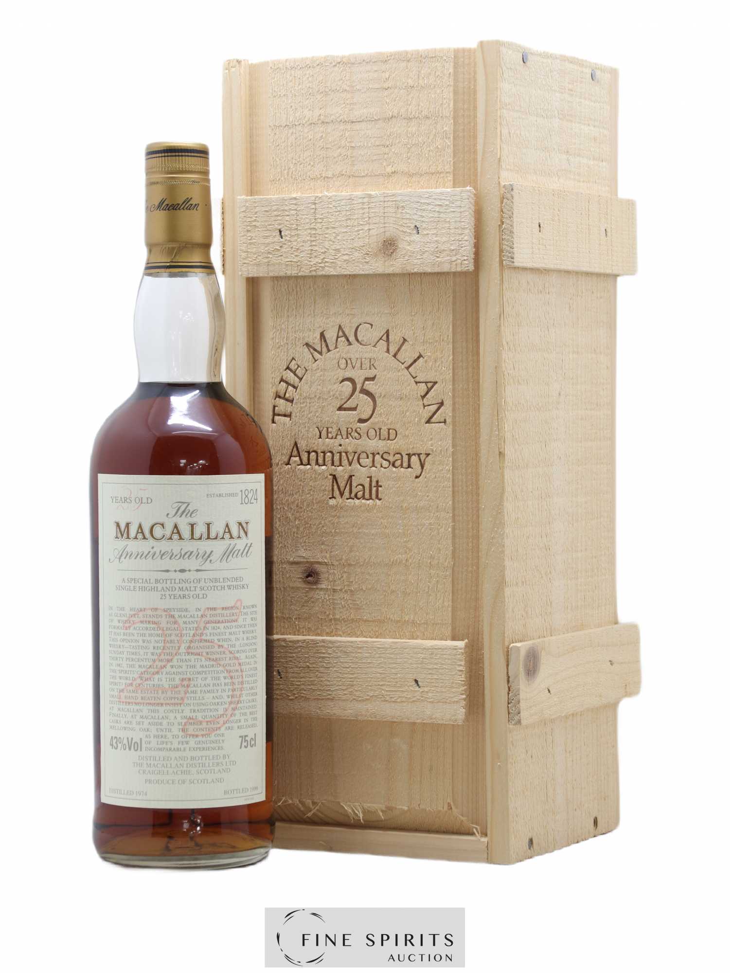 Macallan (The) 25 years 1974 Of. Anniversary Malt bottled 1999 Special Bottling
