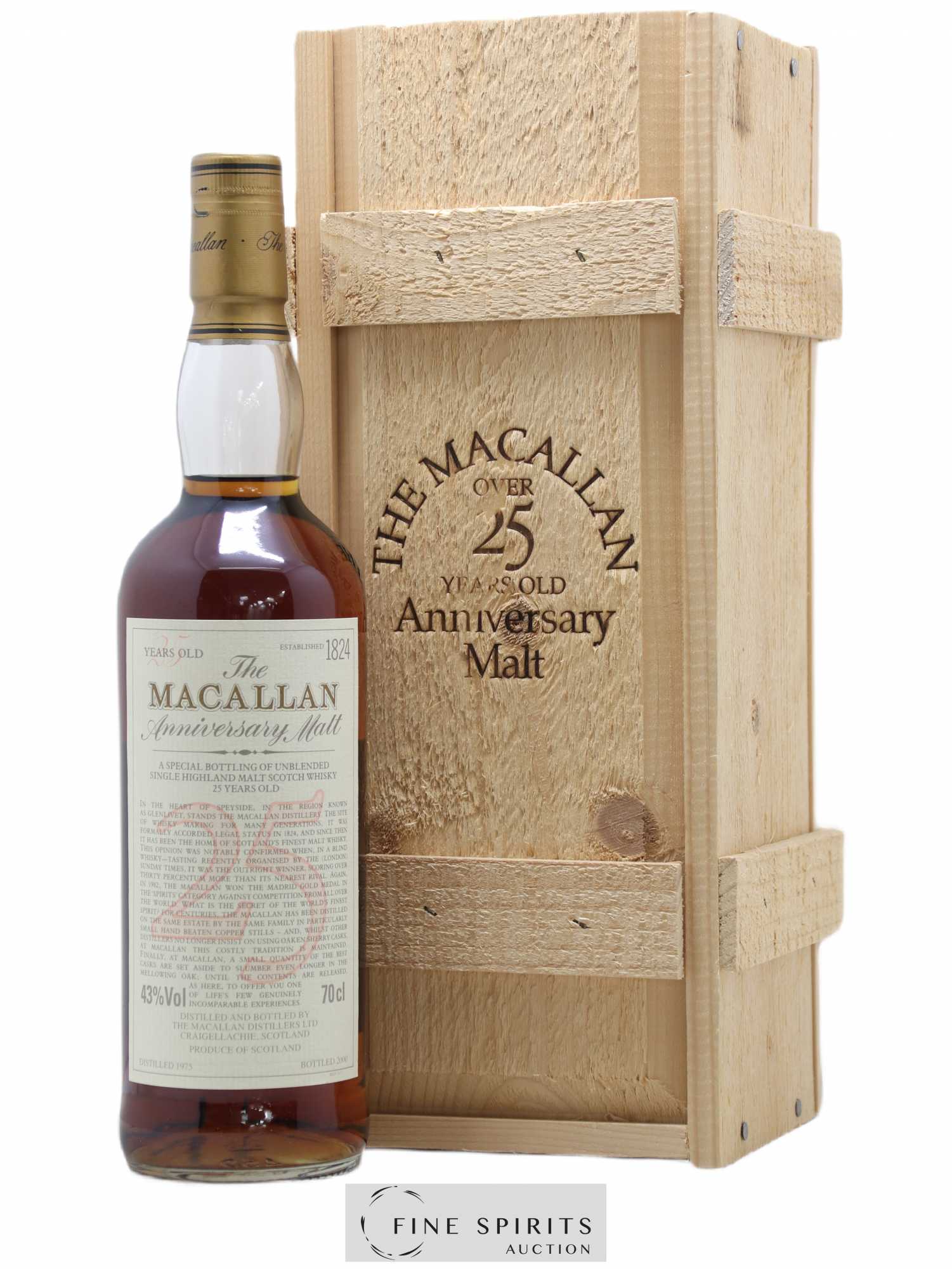 Macallan (The) 25 years 1975 Of. Anniversary Malt bottled 2000 Special Bottling