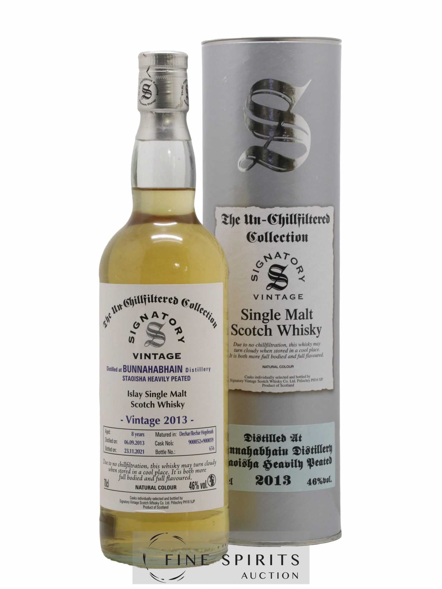 Bunnahabhain 8 years 2013 Signatory Vintage Staoisha Heavily Peated Casks n°900052-59 - One of 656 - bottled 2021 The Un-Chillfiltered Collection