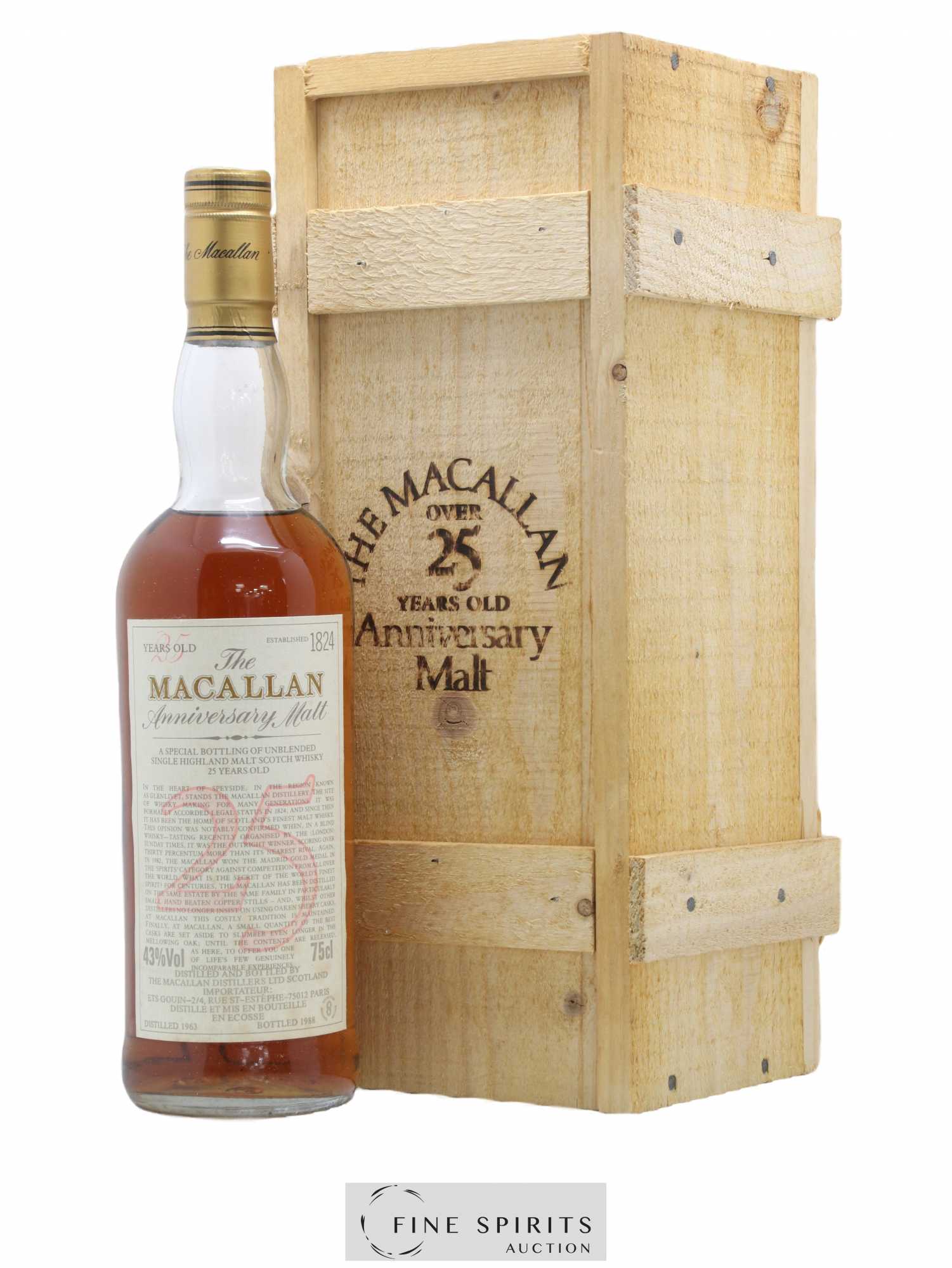 Macallan (The) 25 years 1963 Of. Anniversary Malt bottled 1988 Special Bottling