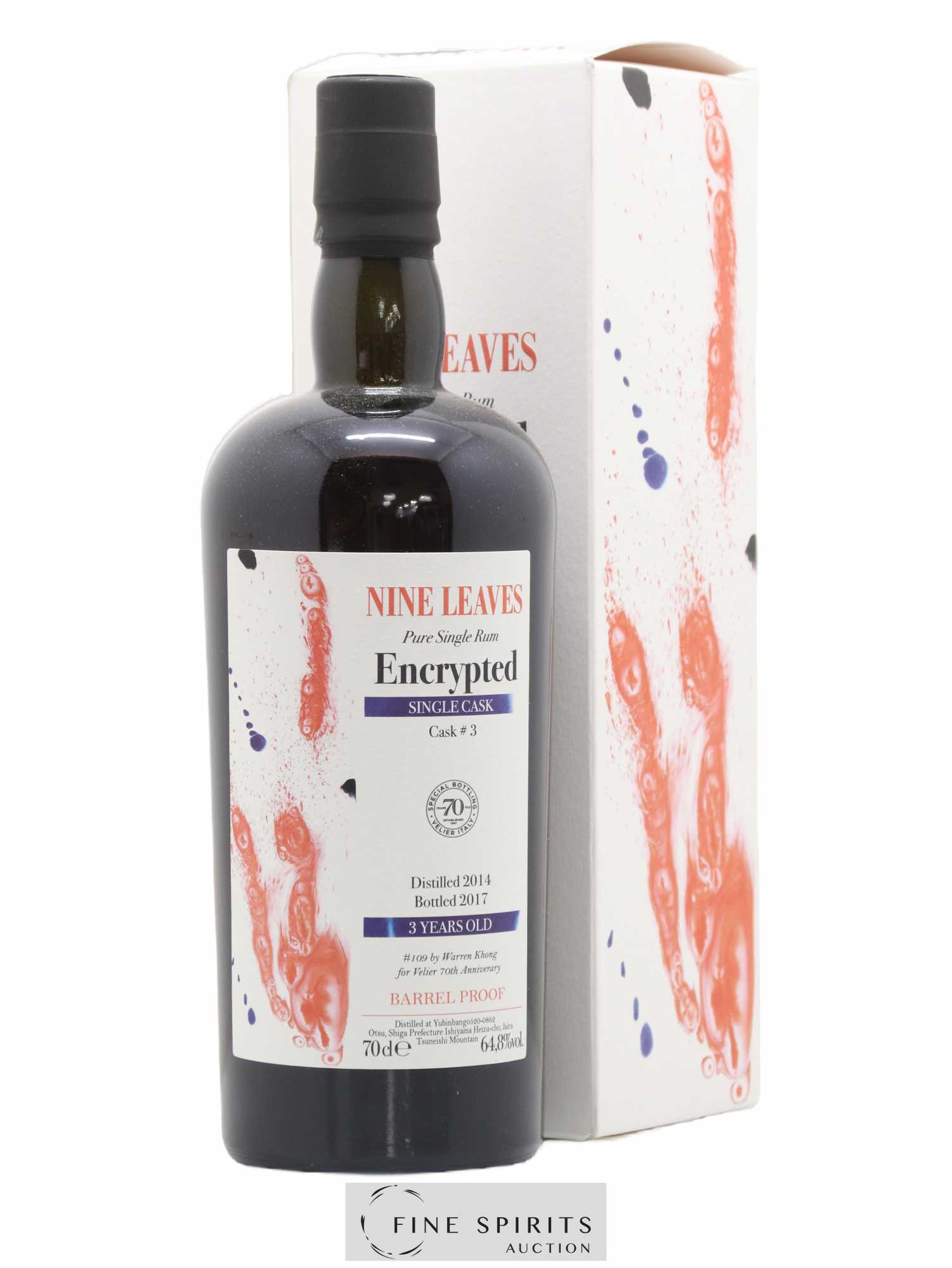Nine Leaves 3 years 2014 Of. Encrypted Single Cask n°3 - bottled 2017 Velier 70th Anniversary