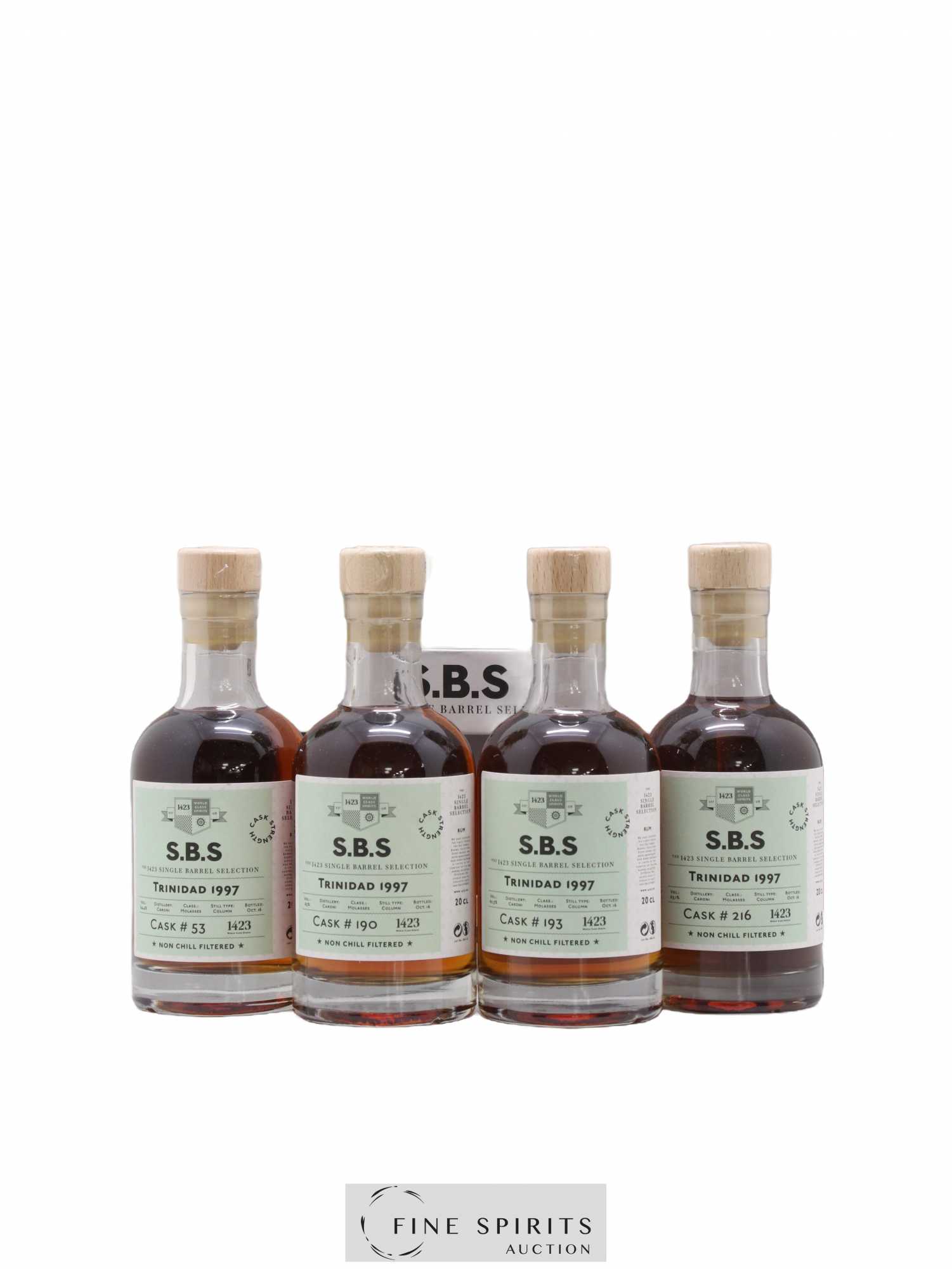 Caroni 1997 1423 Ltd. Single Barrel Selection Box Set 4 x 20cl Casks n°53-190-193-216 - bottled 2016