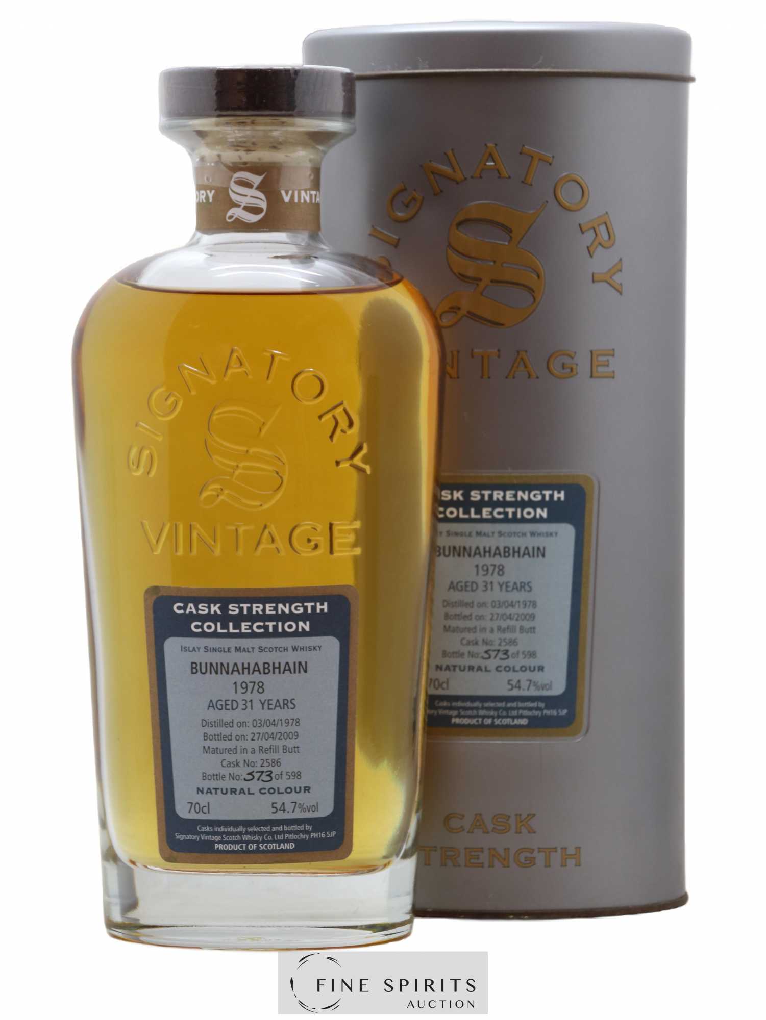 Bunnahabhain 31 years 1978 Signatory Vintage Refill Butt Cask n°2586 - One of 598 - bottled 2009 Cask Strength Collection