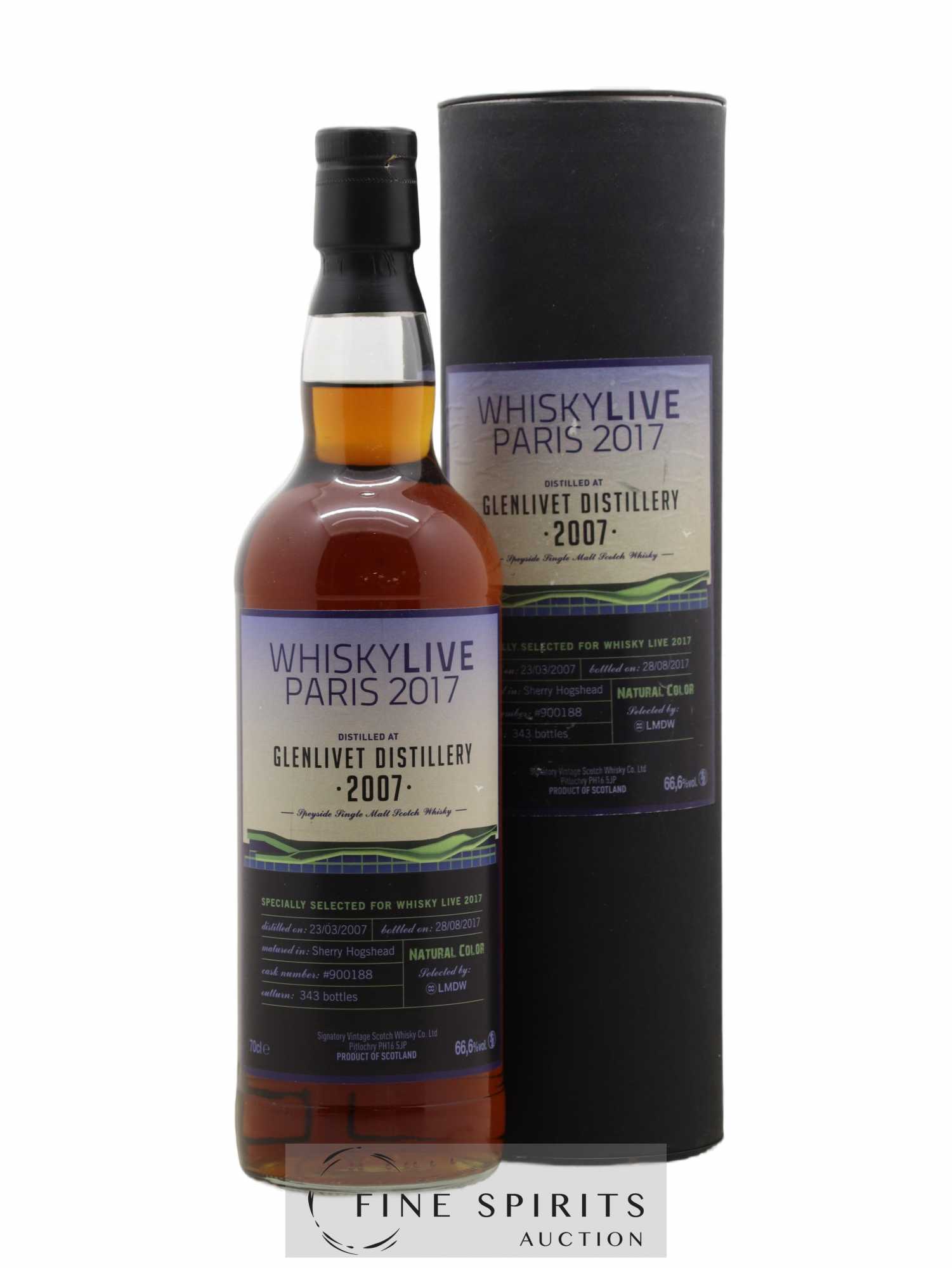 Glenlivet (The) 2007 Signatory Vintage Whisky Live Paris 2017 Cask n°900188 - One of 343 - bottled 2017 LMDW