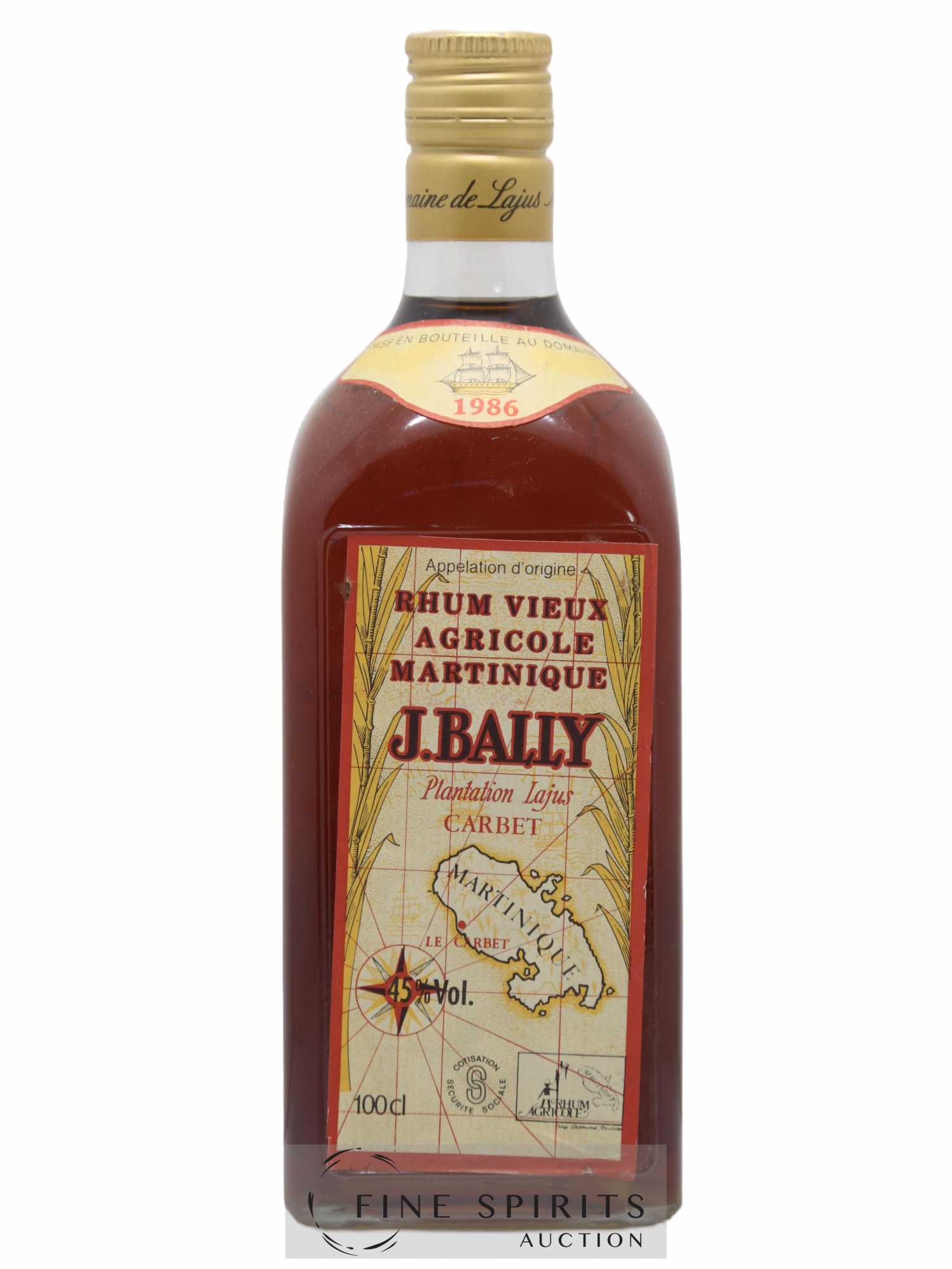 J. Bally 1986 Of. Plantations Lajus du Carbet (1L.)