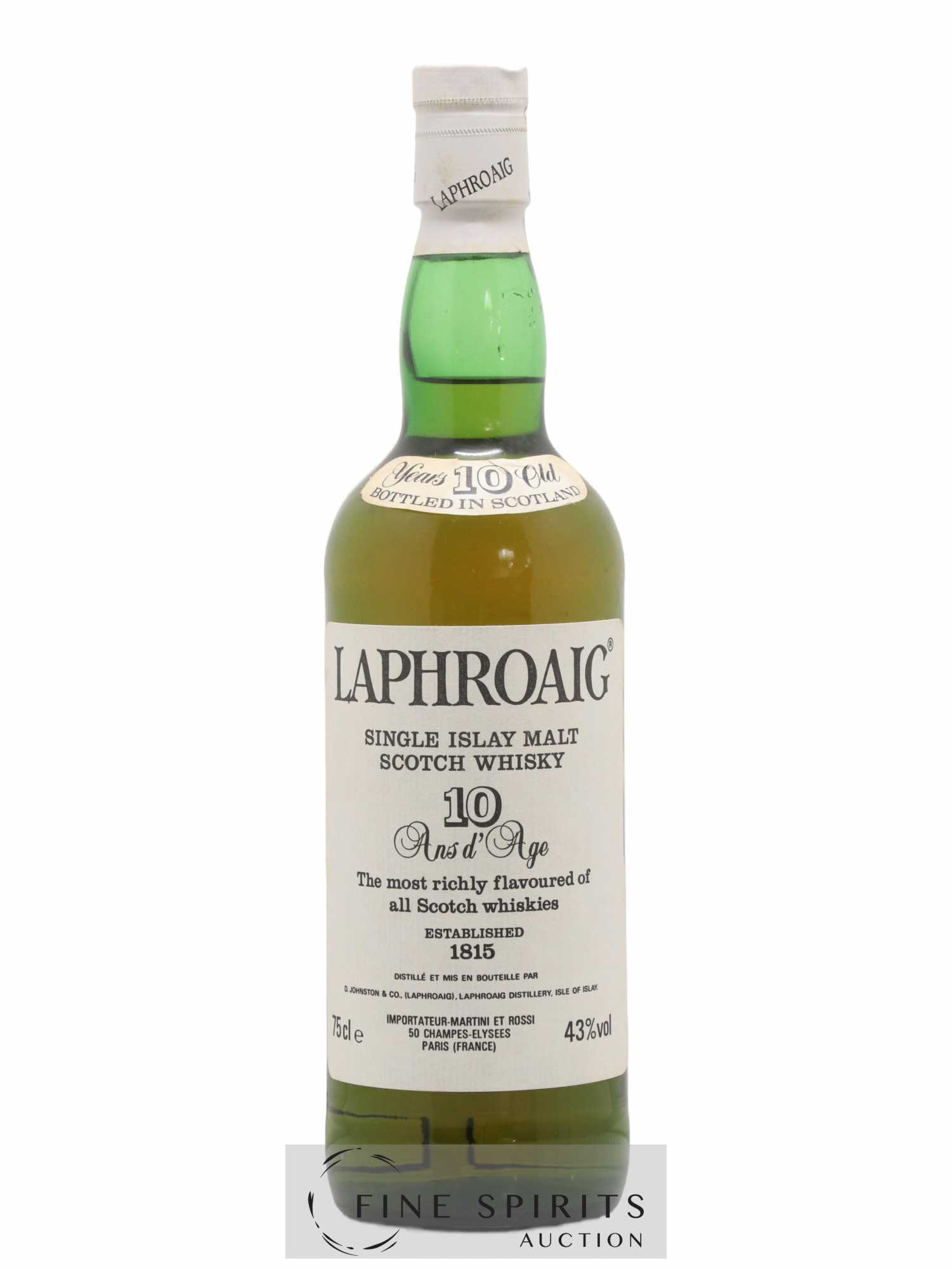 Laphroaig 10 years Of. Martini & Rossi Importateur (75cl.)